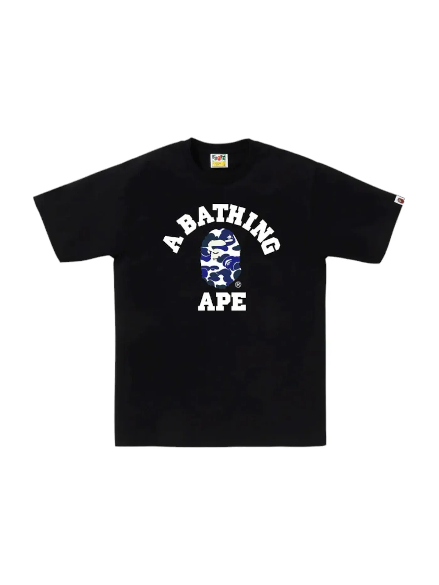 Мужская футболка с принтом College Bapec Tee BAPE — изображение 1 из 1, черный