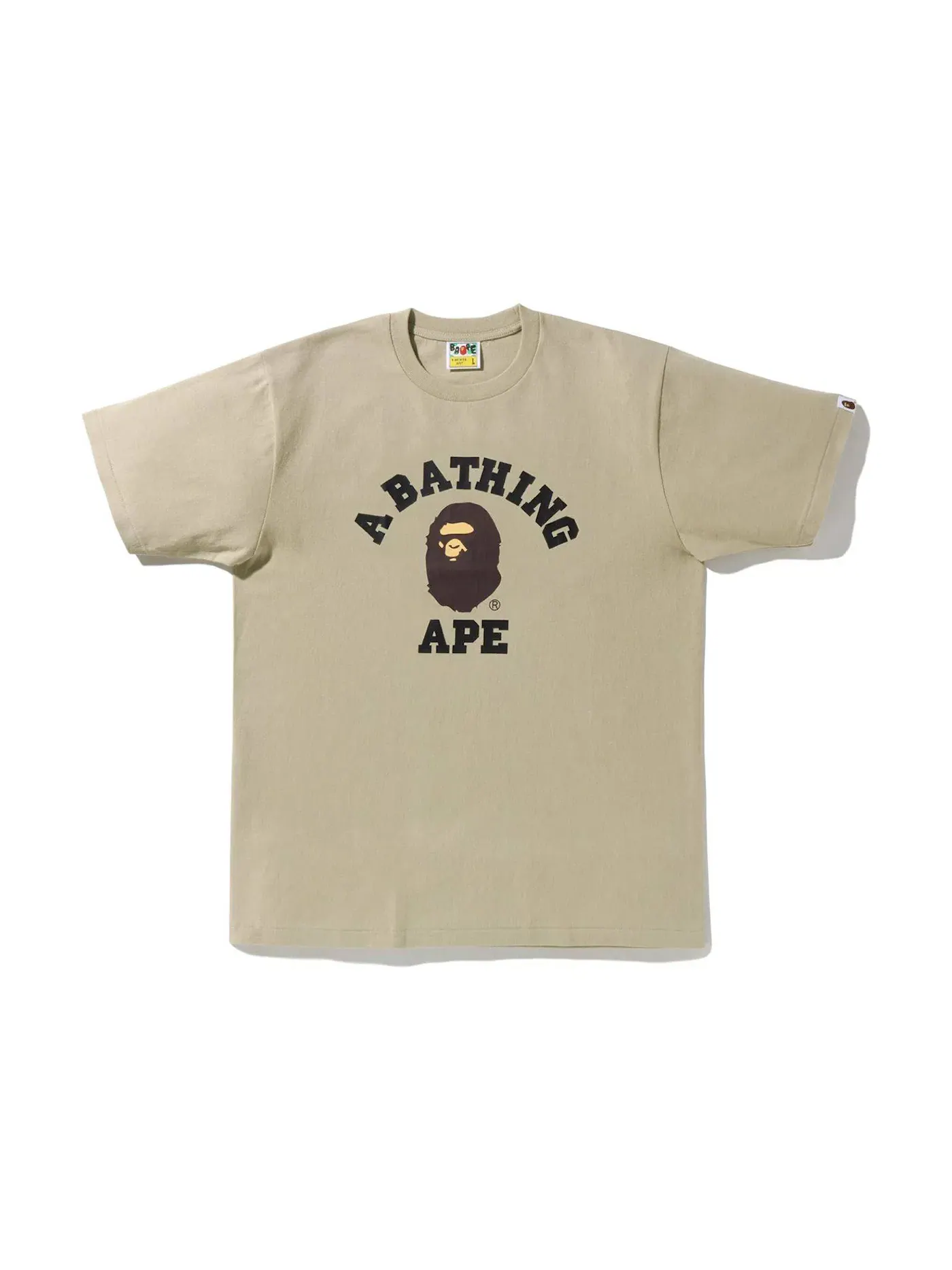 Мужская футболка с принтом BAPE Tee BAPE — изображение 1 из 1, бежевый