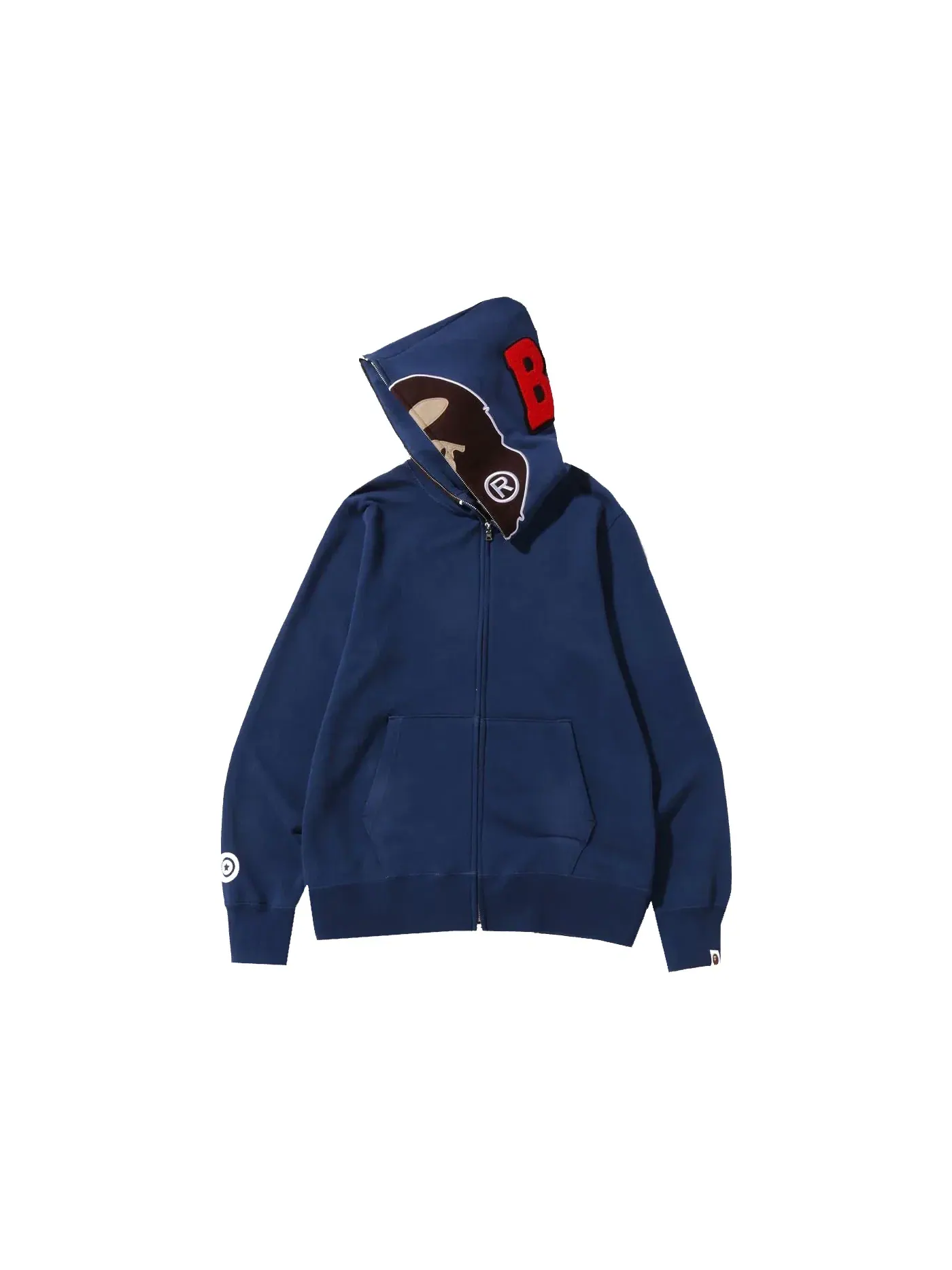 Мужская худи на молнии с принтом 2nd Ape Overdye BAPE — изображение 2 из 3, темно-синий