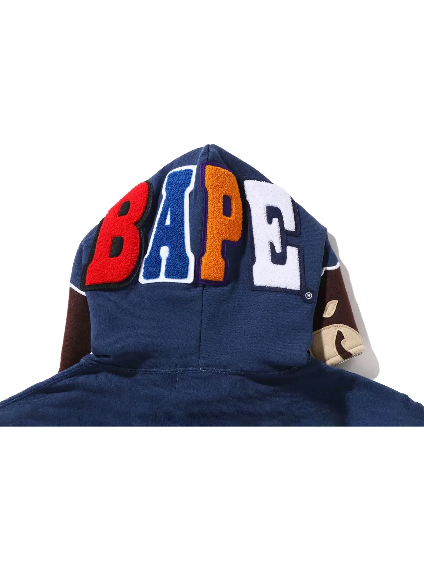 Мужская худи на молнии с принтом 2nd Ape Overdye BAPE — изображение 3 из 3, темно-синий