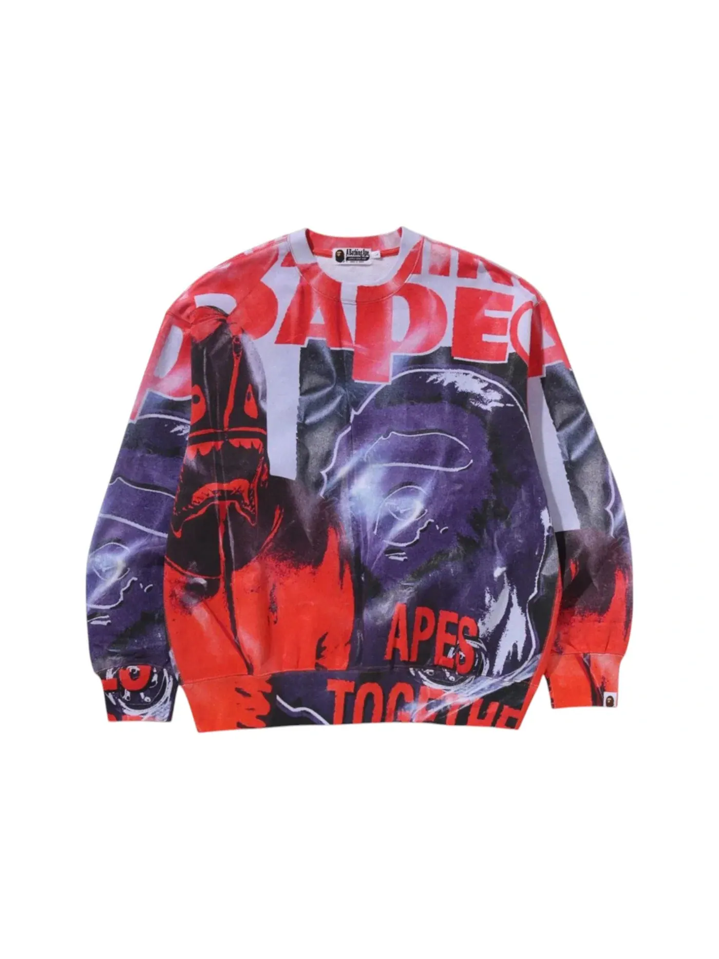 Мужской свитшот свободного кроя с принтом BAPE Overprint Relax Fit — изображение 1 из 1, мульти