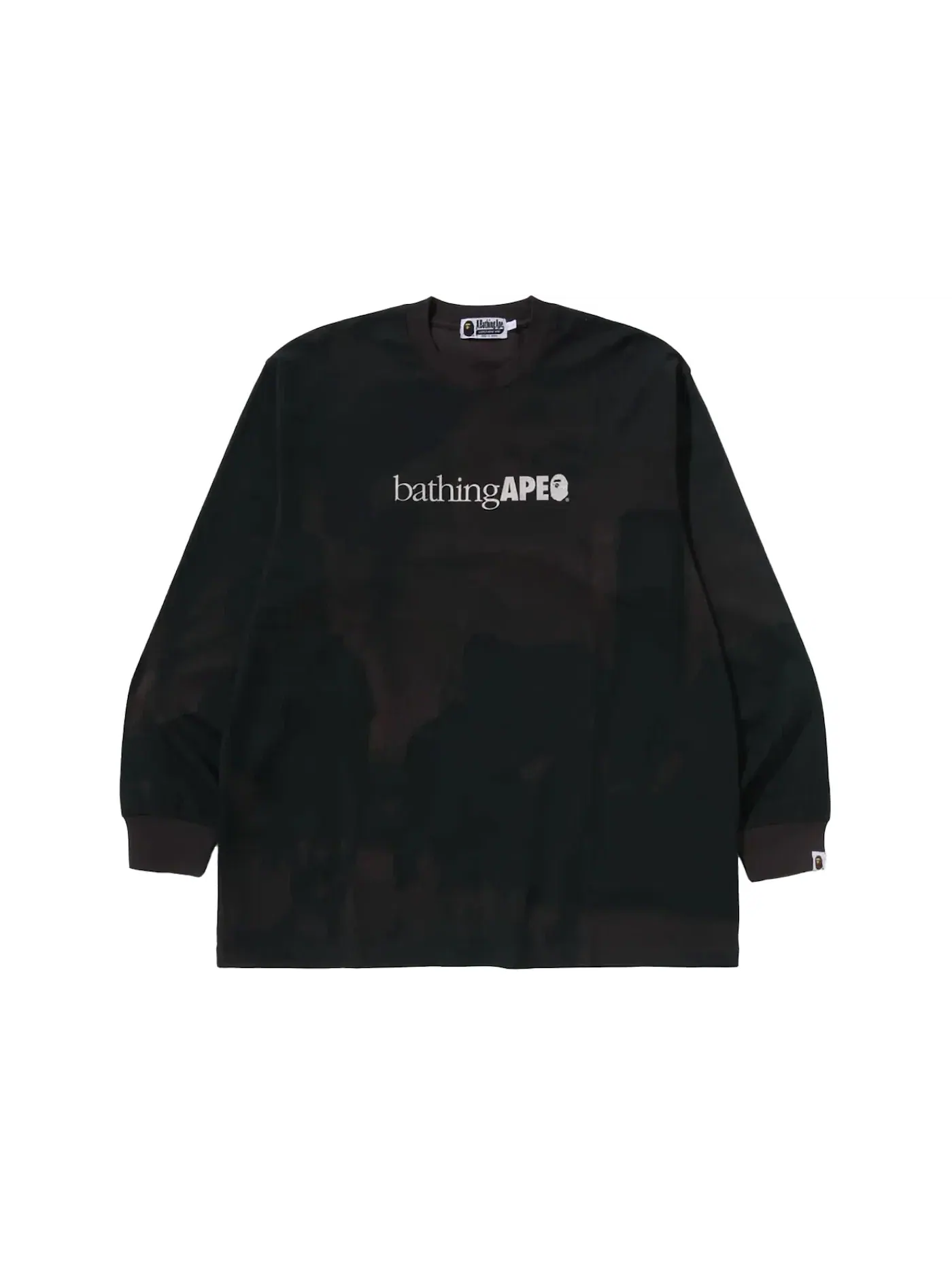 Мужская футболка с длинным рукавом BAPE Overprint Logo — изображение 1 из 2, черный