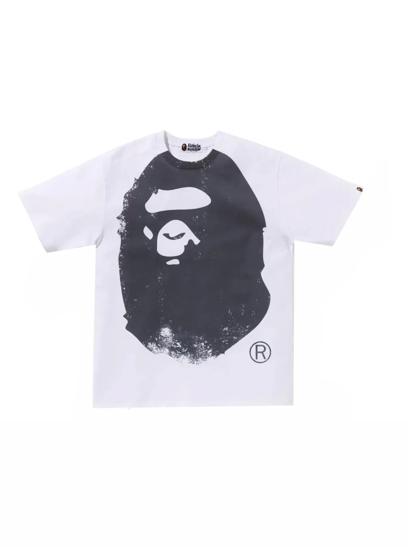 Мужская футболка с принтом BAPE Overprinted Ape Head Tee BAPE — изображение 1 из 1, белый