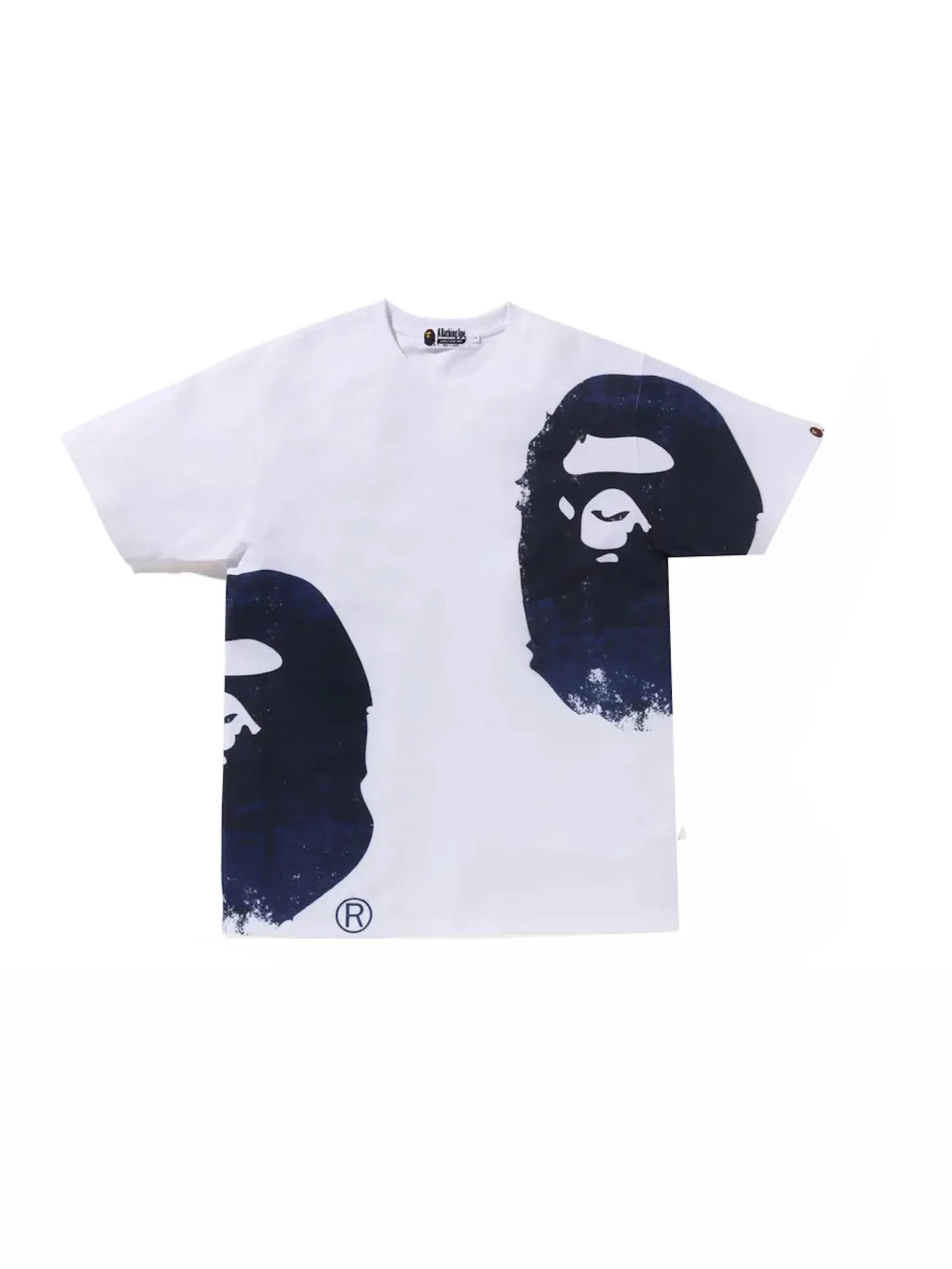 Мужская футболка с принтом Overprinted Multi Ape Head Tee BAPE — изображение 1 из 1, белый