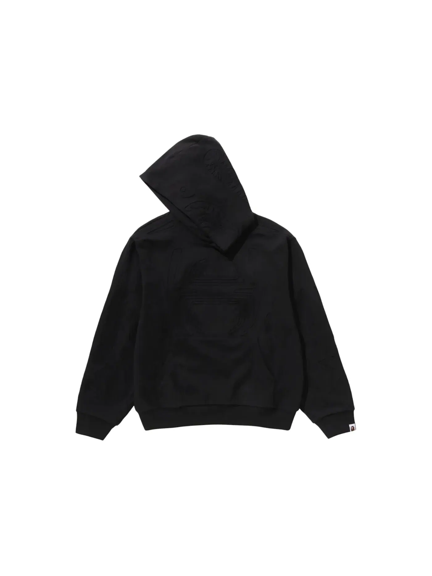 Мужской пуловер с капюшоном и принтом Shark BAPE — изображение 2 из 2, черный