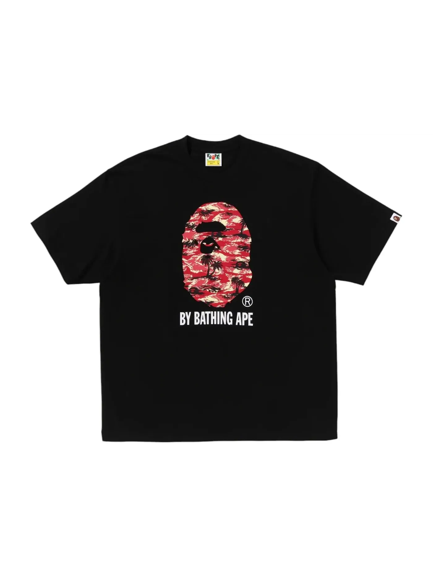 Мужская футболка с принтом BAPE Palm Tree Camo By Bathing Ape Relaxed Fit Tee BAPE — изображение 1 из 1, черный