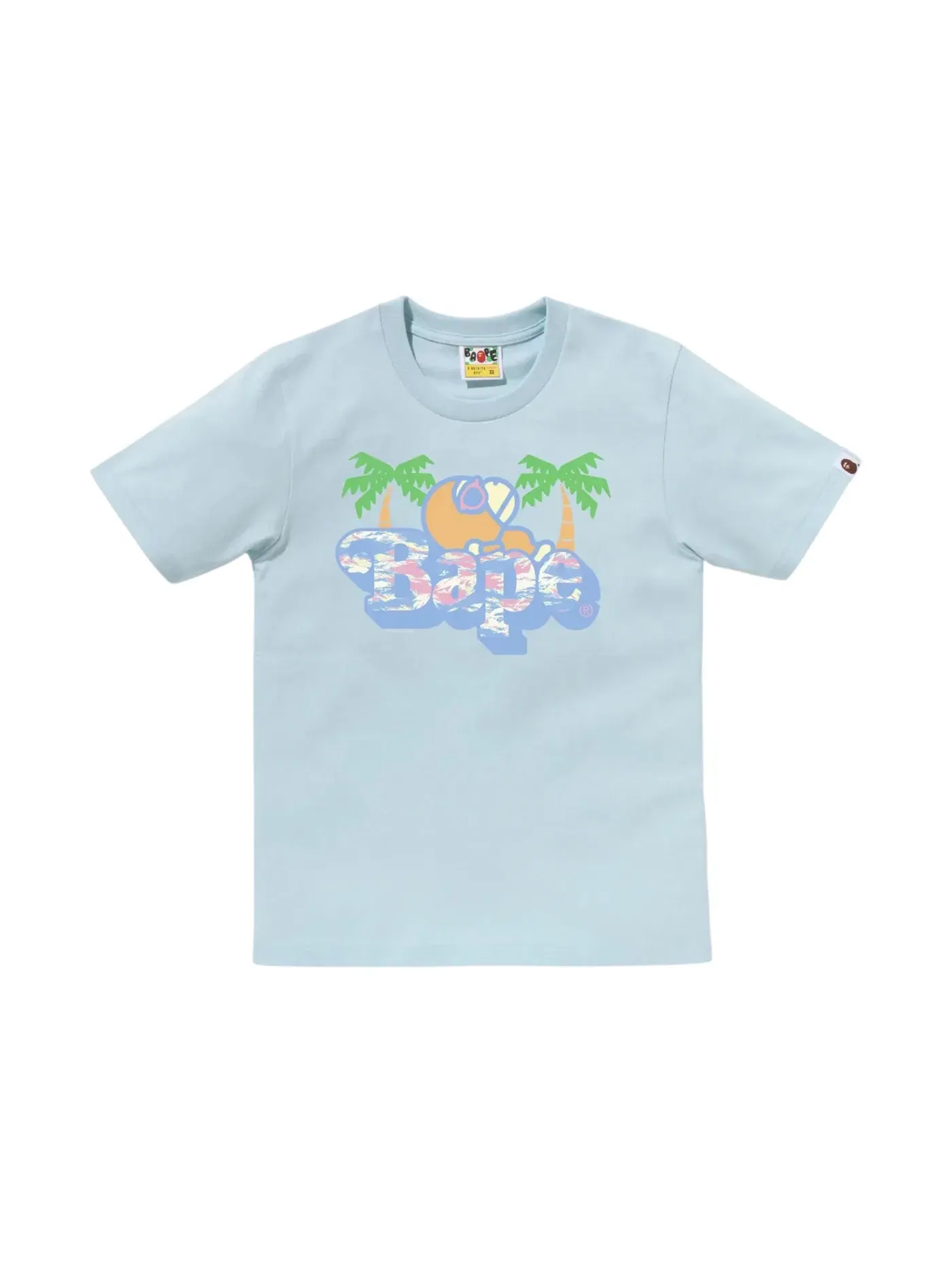 Женская футболка с принтом Palm Tree Pattern Milo On BAPE Tee BAPE — изображение 1 из 1, синий