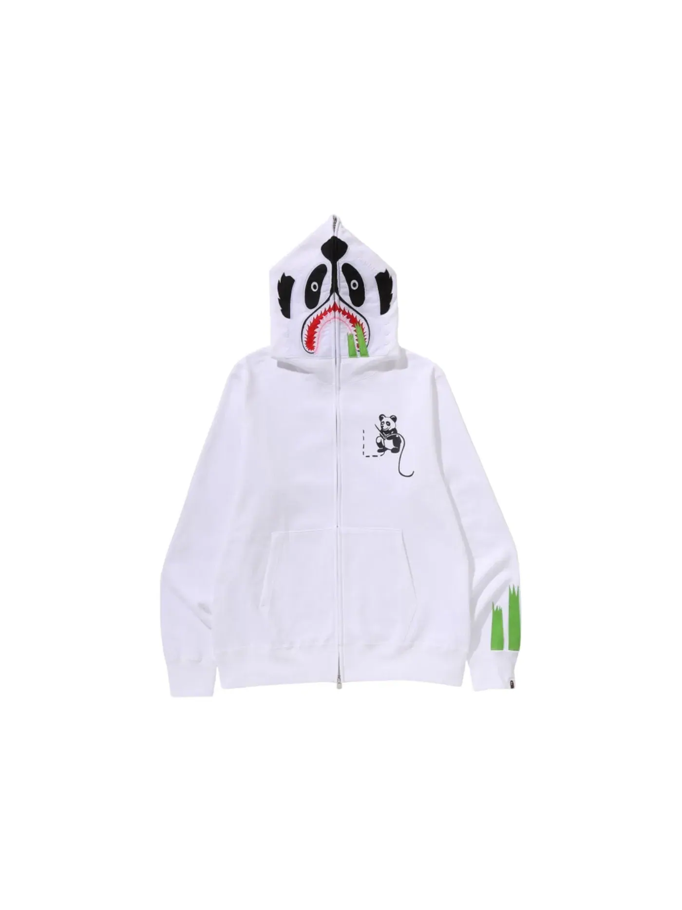 Мужская худи с принтом BAPE Panda Full Zip Hoodie — изображение 1 из 2, белый