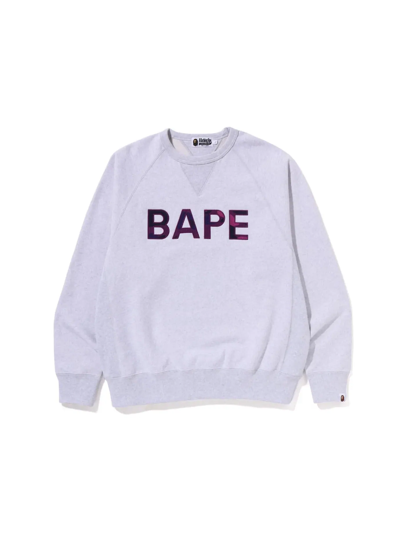 Мужской свитшот свободного кроя BAPE Patch Relaxed Fit Crewneck — изображение 1 из 1, серый