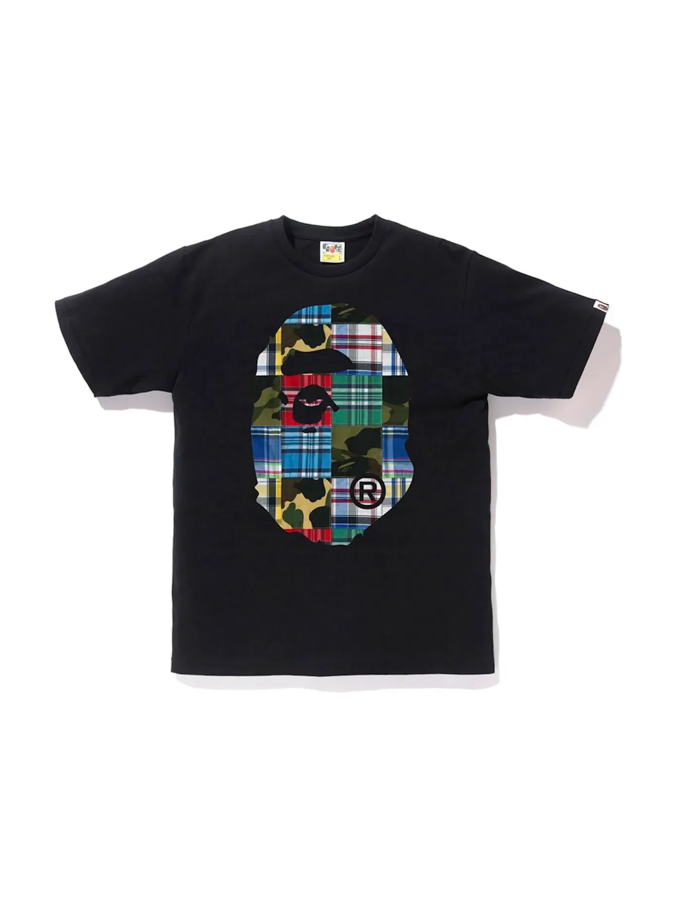 Мужская футболка с принтом Patchwork Big Ape Head Tee BAPE — изображение 1 из 2, черный