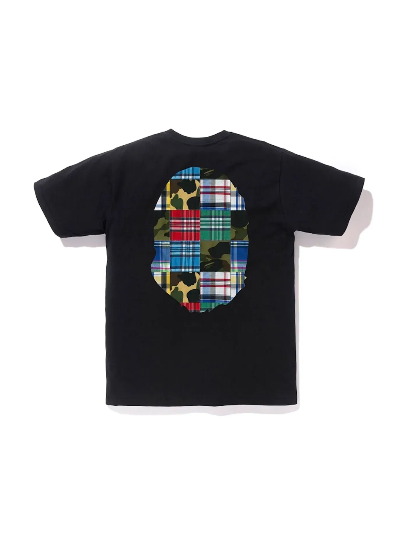 Мужская футболка с принтом Patchwork Big Ape Head Tee BAPE — изображение 2 из 2, черный