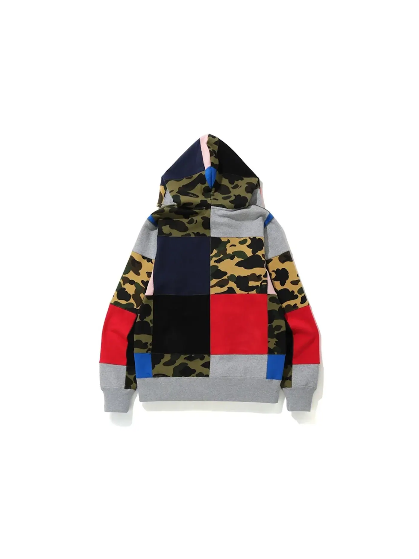 Мужская худи с принтом Patchwork Full Zip BAPE — изображение 2 из 2, мульти