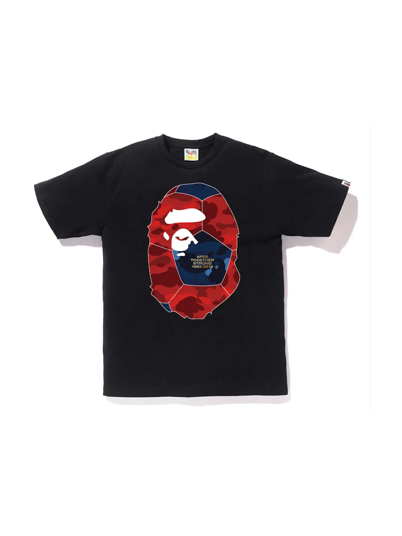 Мужская футболка с принтом BAPE Performance Color Camo Ape Head Tee — изображение 1 из 2, черный
