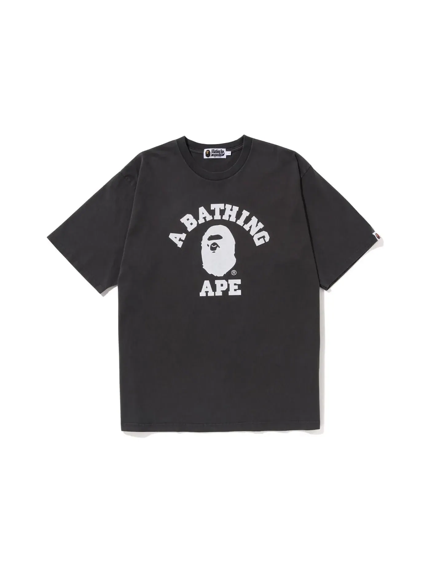 Мужская футболка свободного кроя с пигментным окрашиванием BAPE Tee — изображение 1 из 1, черный