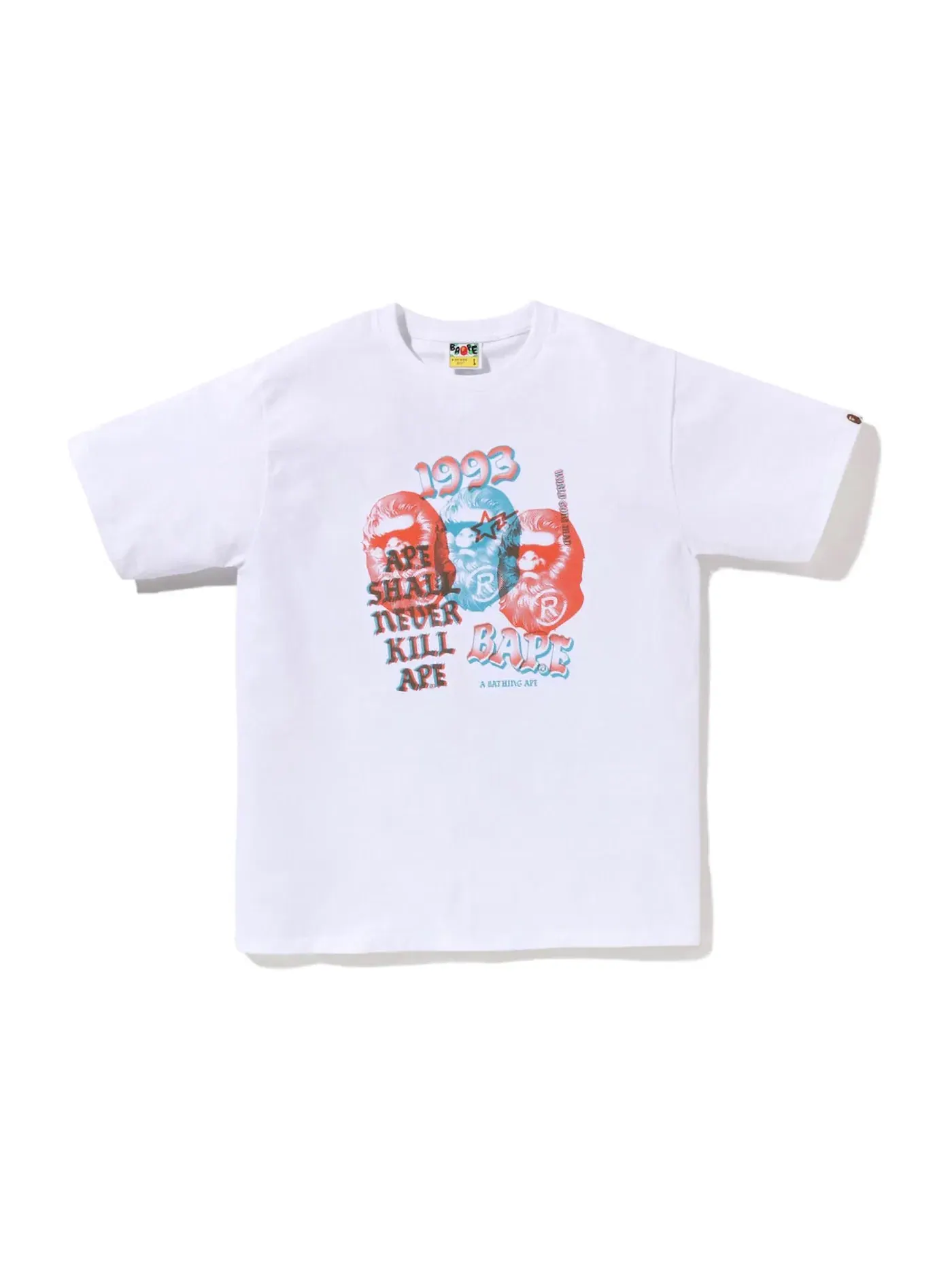 Мужская футболка с принтом BAPE Tee BAPE — изображение 1 из 1, белый
