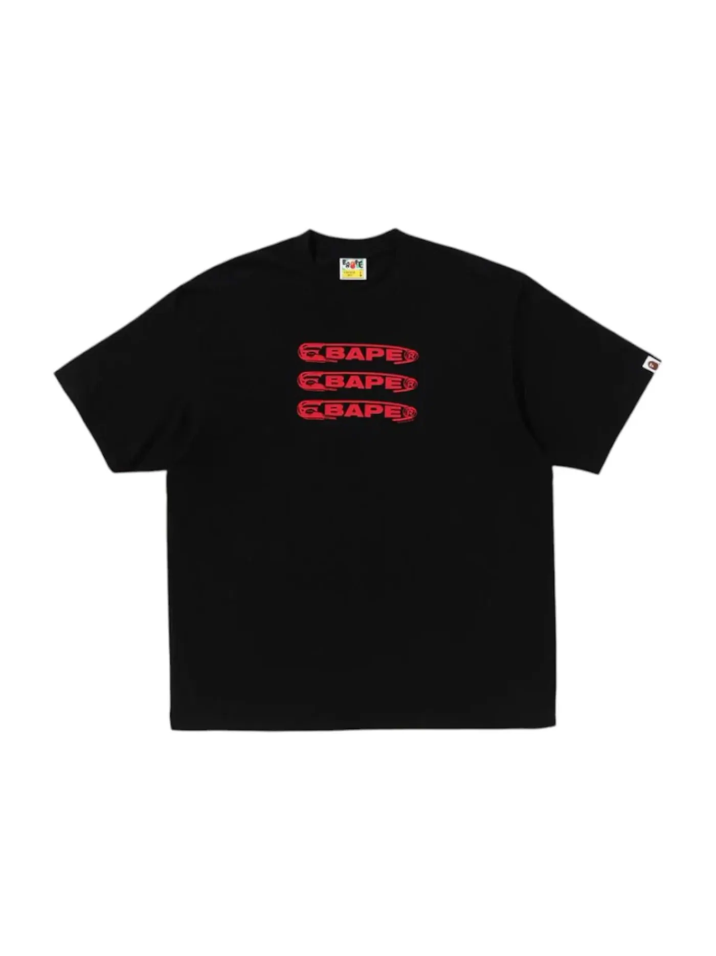 Футболка свободного кроя с принтом Tee BAPE — изображение 1 из 1, черный