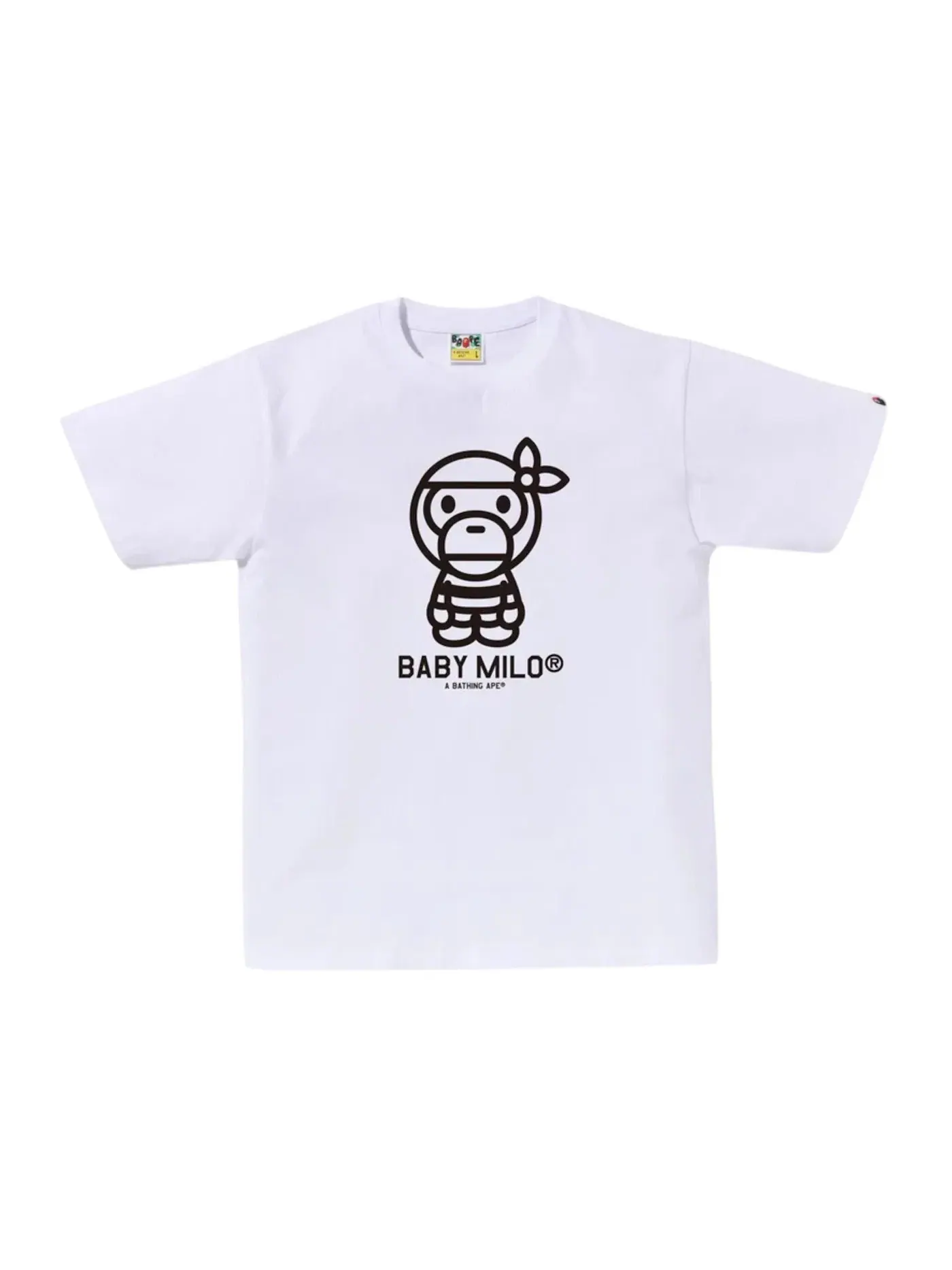 Мужская футболка с принтом BAPE Pirate Baby Milo Tee — изображение 1 из 1, белый