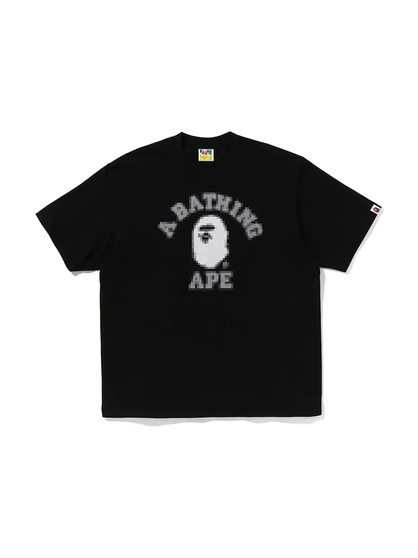 Мужская футболка свободного кроя Pixal College BAPE — изображение 1 из 1, черный