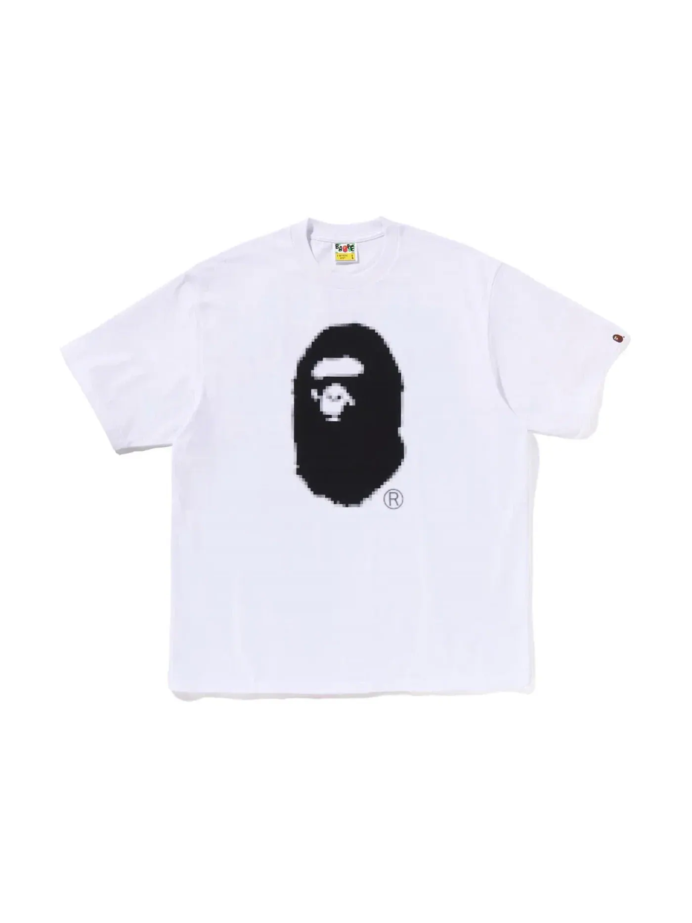 Мужская футболка свободного кроя с принтом BAPE Pixel Ape Head BAPE — изображение 1 из 2, белый