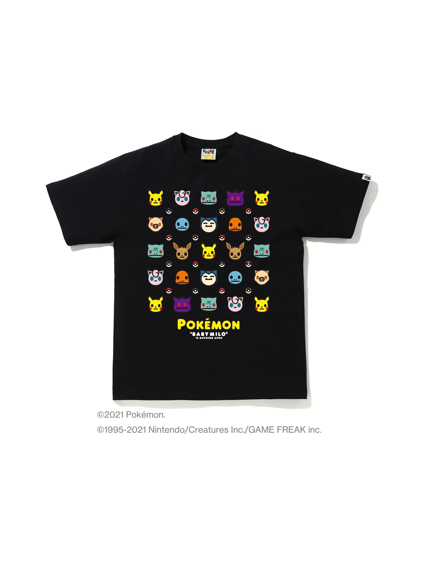 Мужская футболка BAPE Pokémon Baby Milo #12 Tee Black — изображение 1 из 1, черный