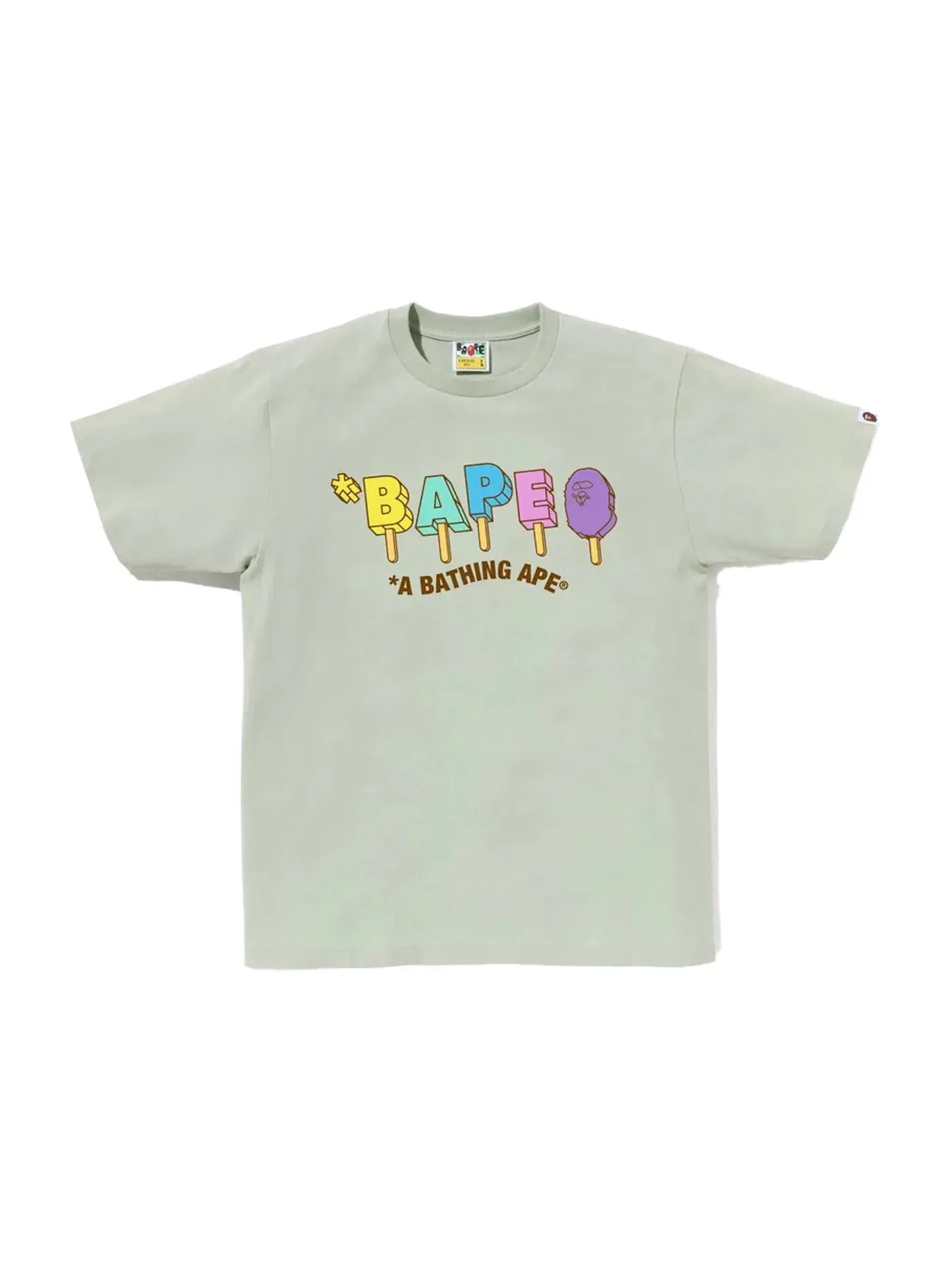 Мужская футболка с принтом BAPE Tee — изображение 1 из 2, зеленый