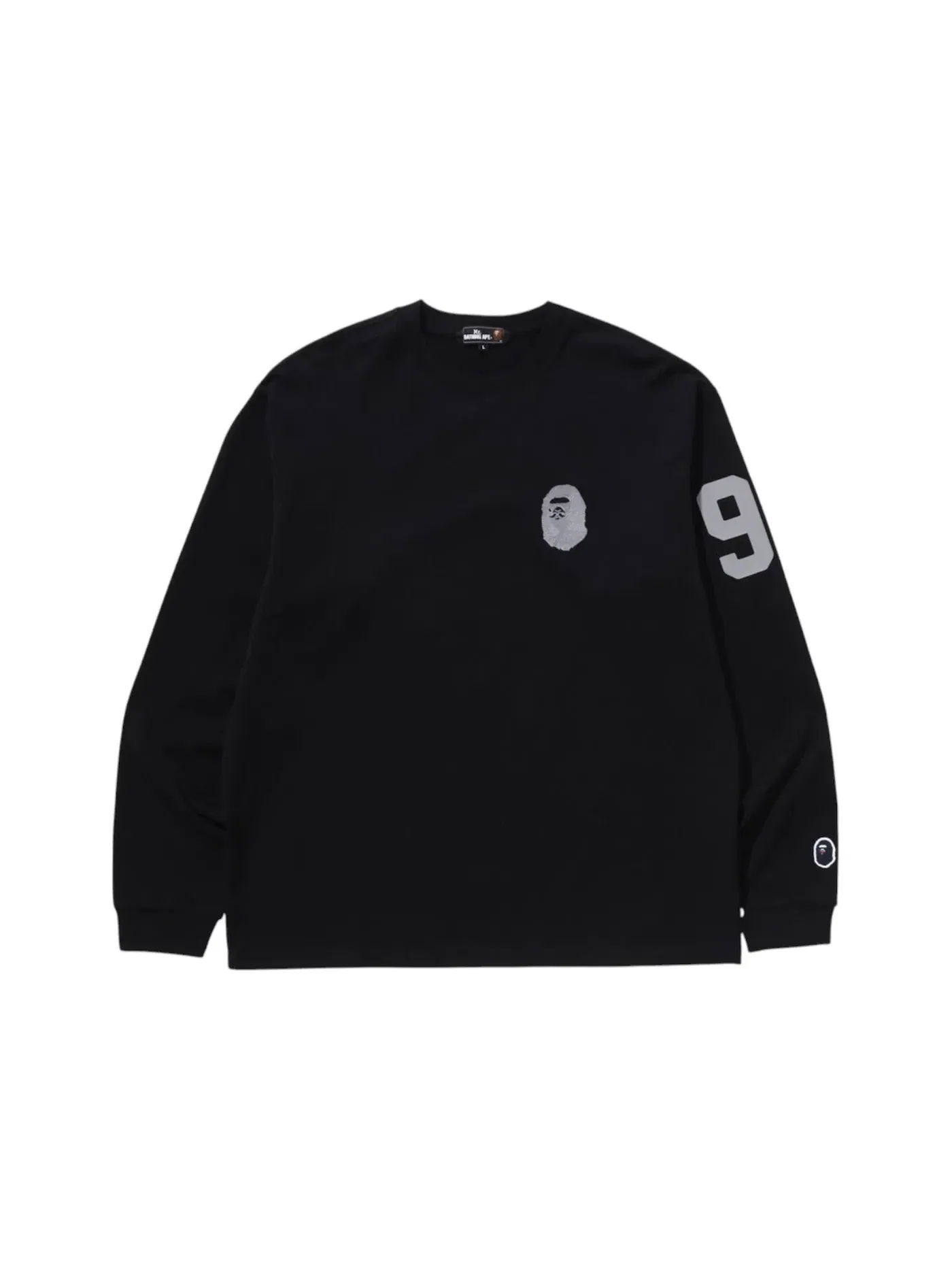 Мужская футболка с длинным рукавом с принтом BAPE Tee BAPE — изображение 1 из 2, черный