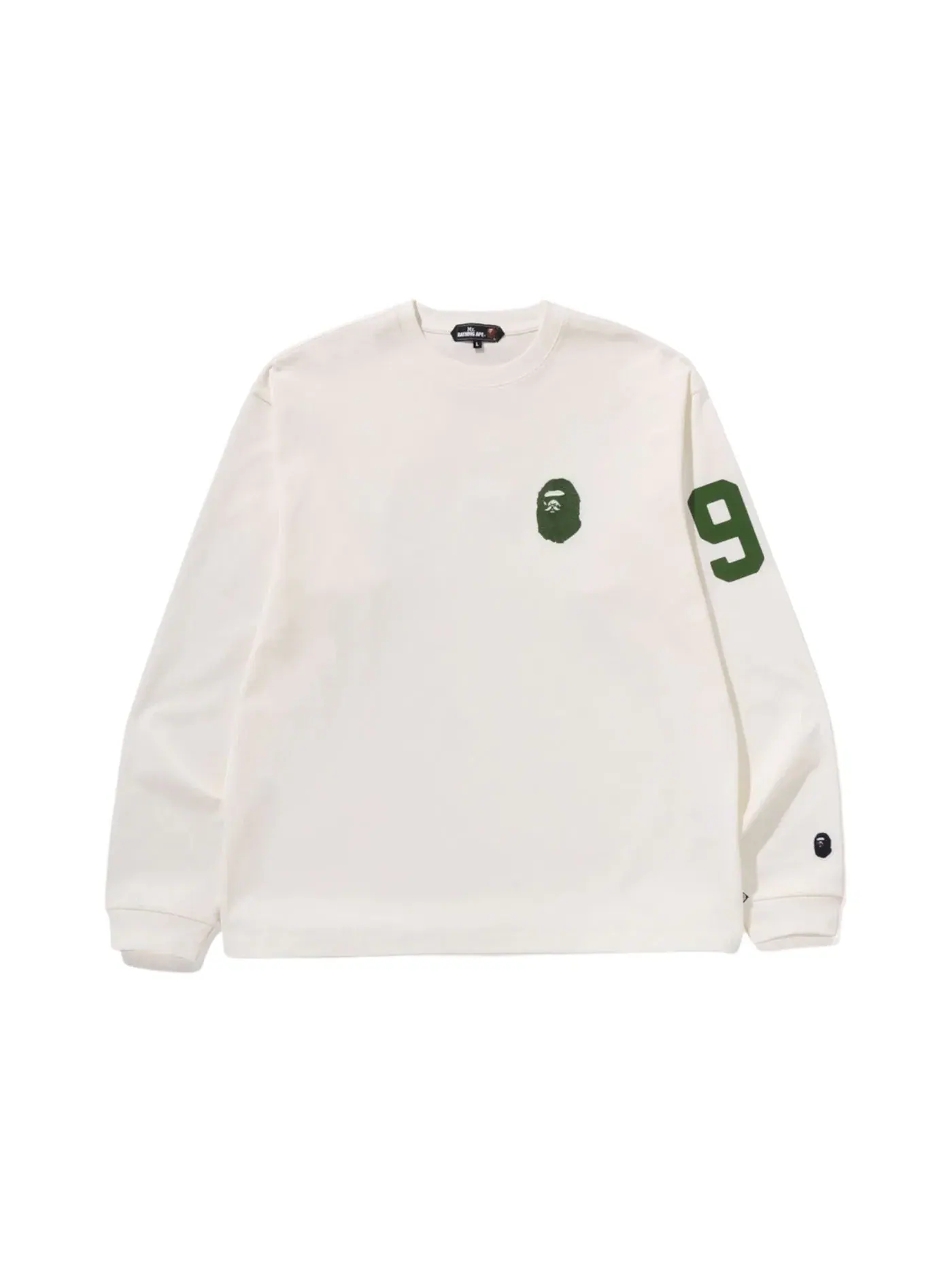 Мужская футболка с длинным рукавом с принтом BAPE Print BAPE — изображение 1 из 2, белый