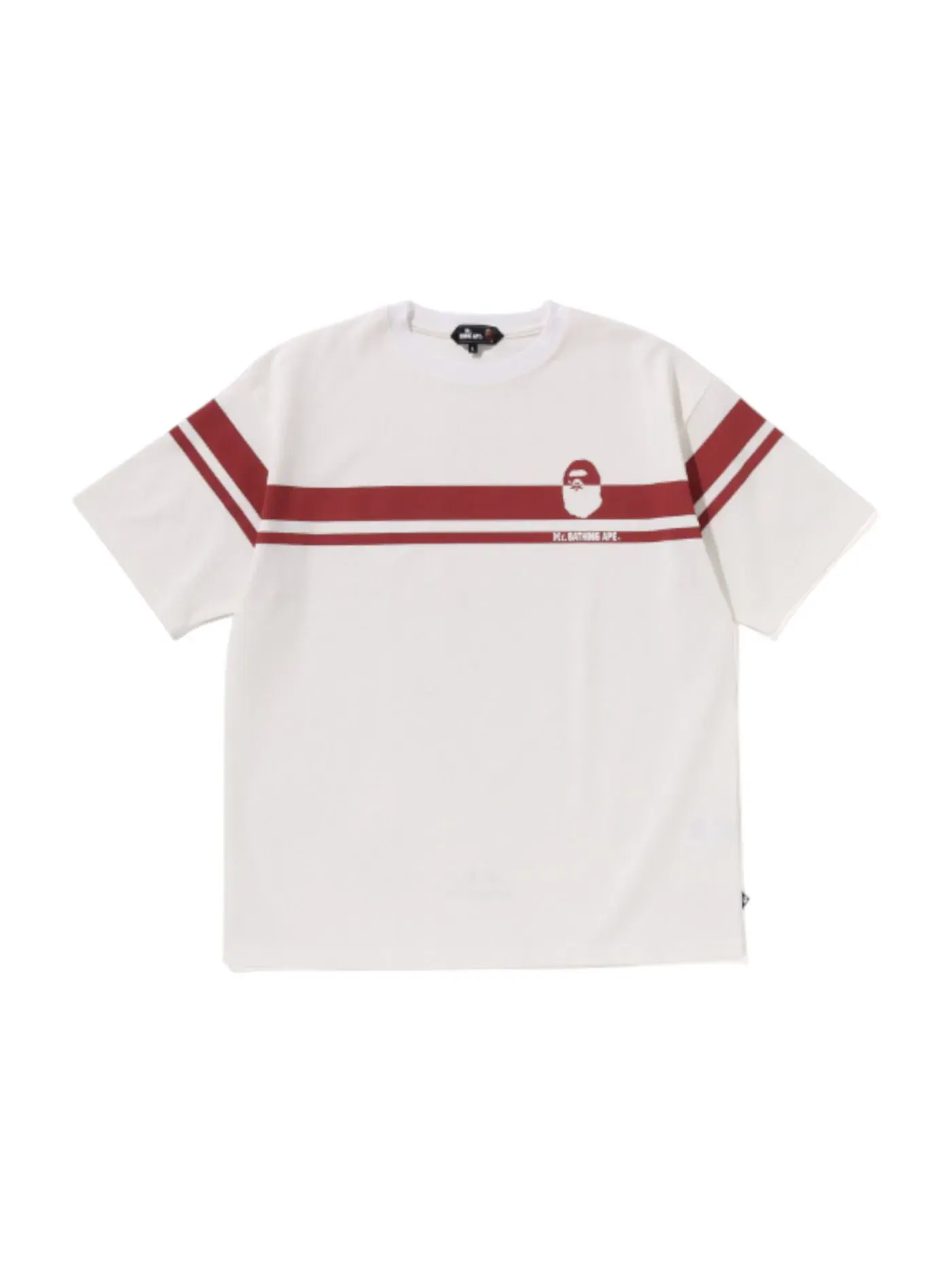 Мужская футболка с принтом BAPE Print IV Tee BAPE — изображение 1 из 1, белый бордовый