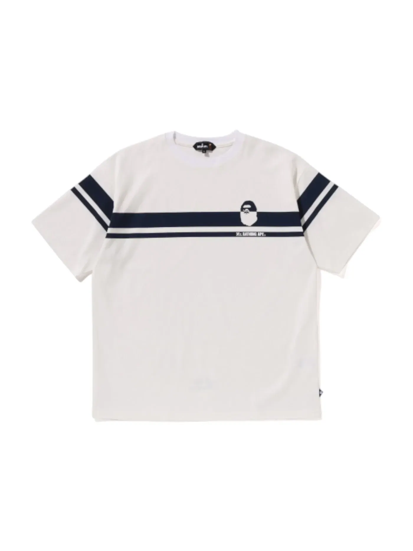 Мужская футболка с принтом BAPE Print IV Tee BAPE — изображение 1 из 1, белый темно-синий