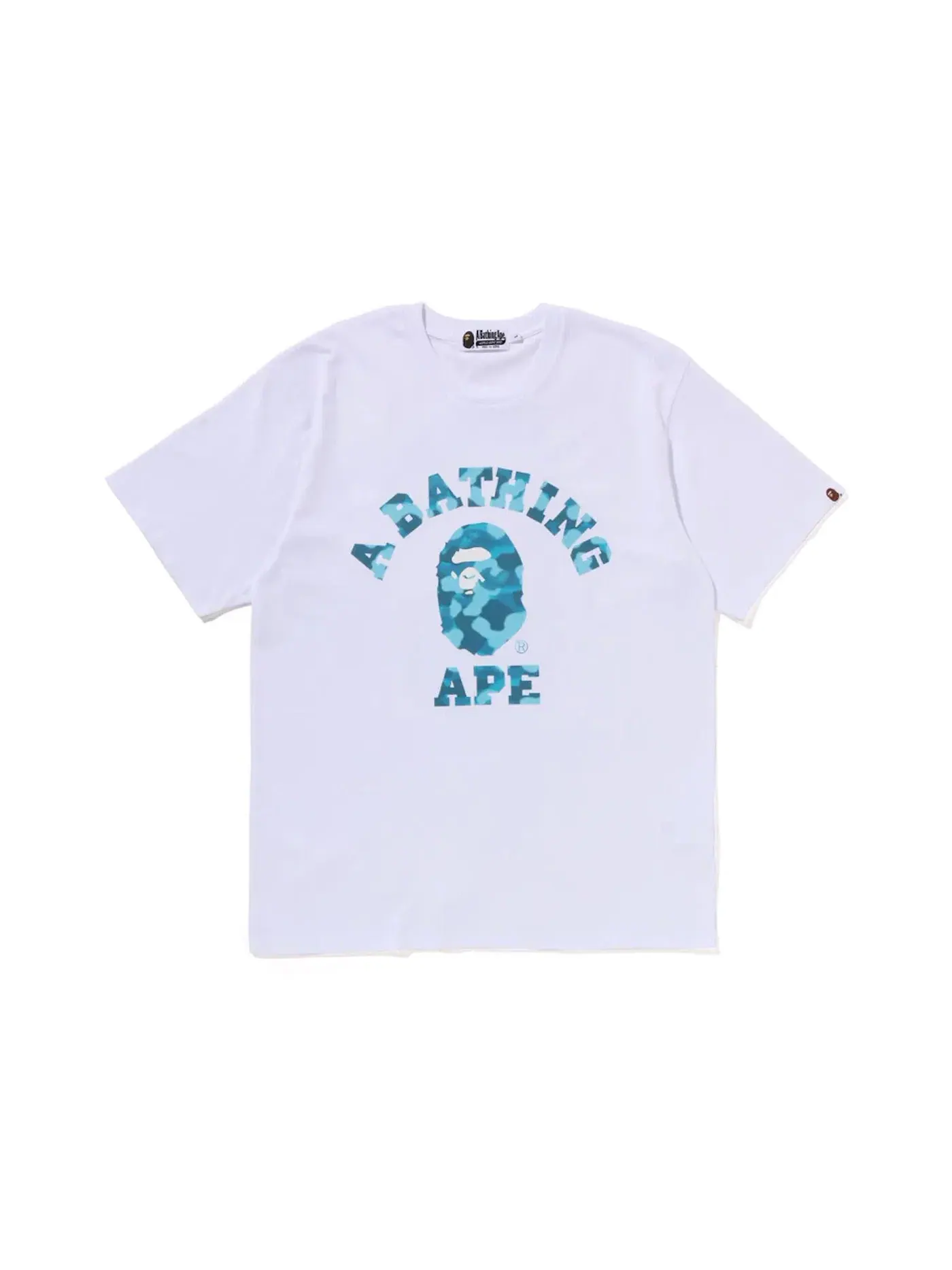 Мужская футболка с принтом BAPE Radiation Camo College Tee BAPE — изображение 1 из 1, белый