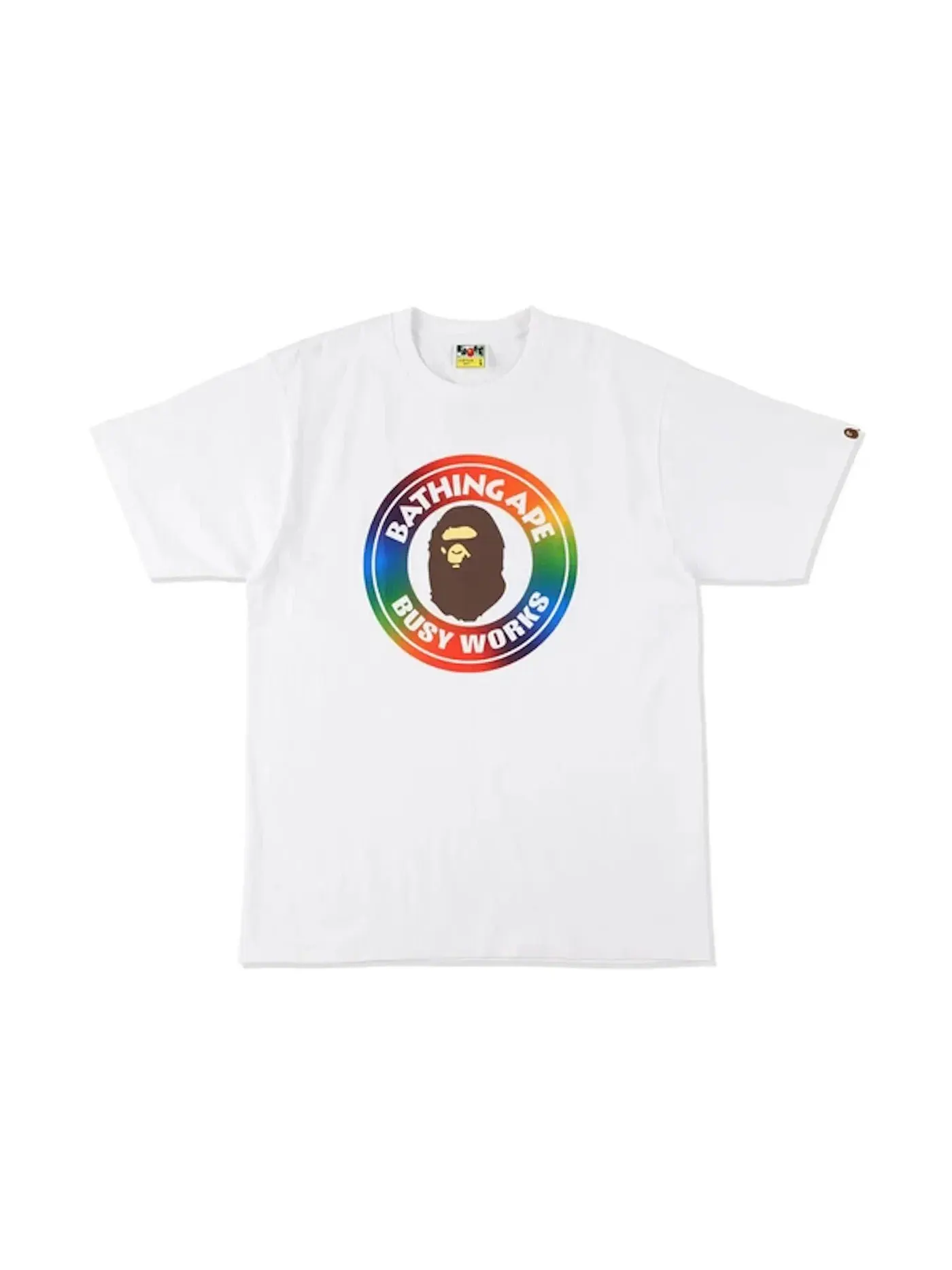 Мужская футболка с принтом BAPE Rainbow Busy Works Tee BAPE — изображение 1 из 1, белый