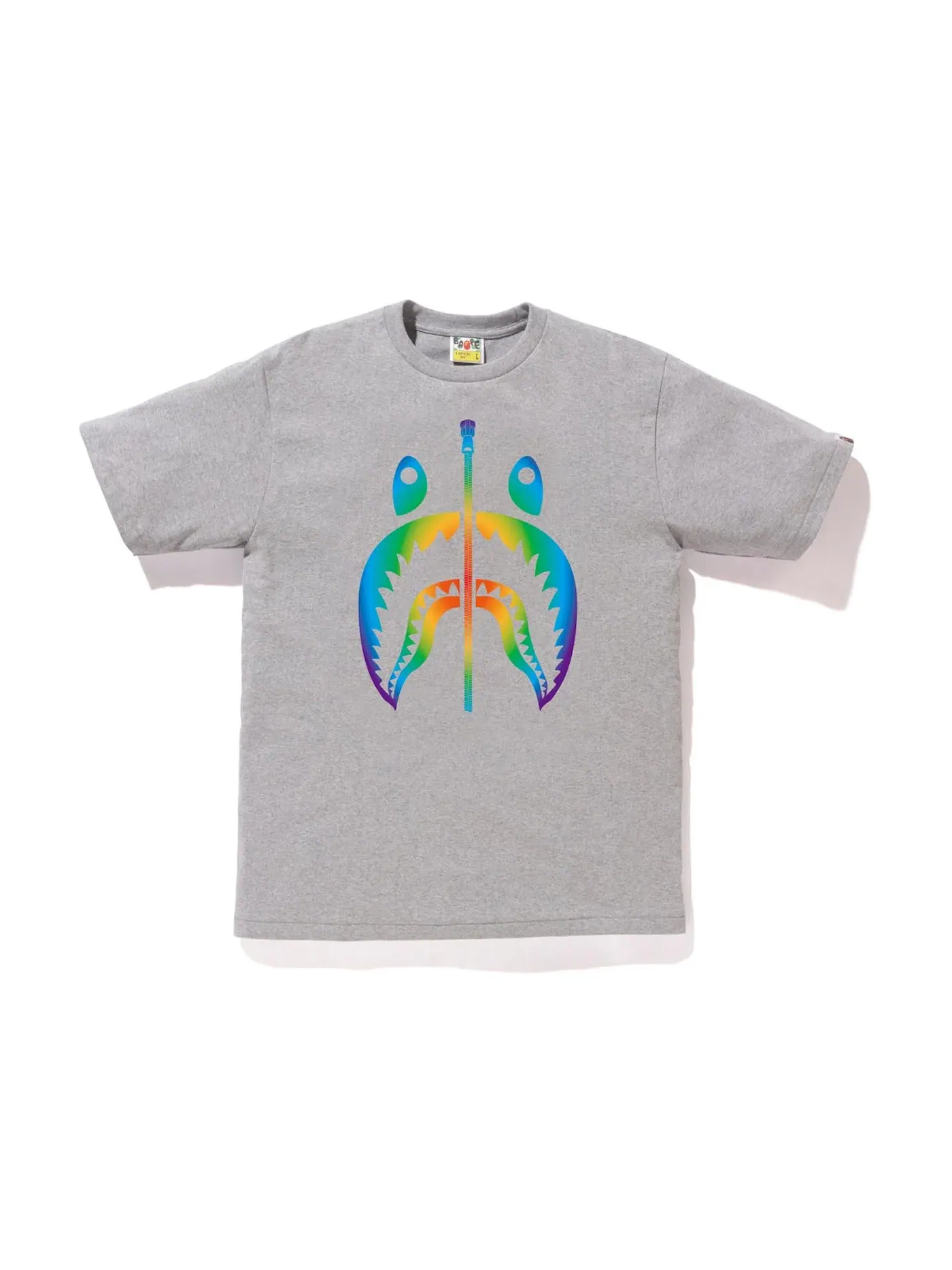 Мужская футболка с принтом BAPE Rainbow Shark Tee — изображение 1 из 1, серый