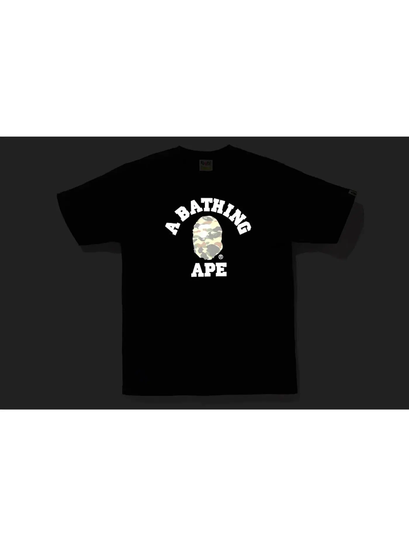 Мужская футболка с принтом BAPE Reflector 1st Camo College Tee — изображение 2 из 2, черный/зеленый