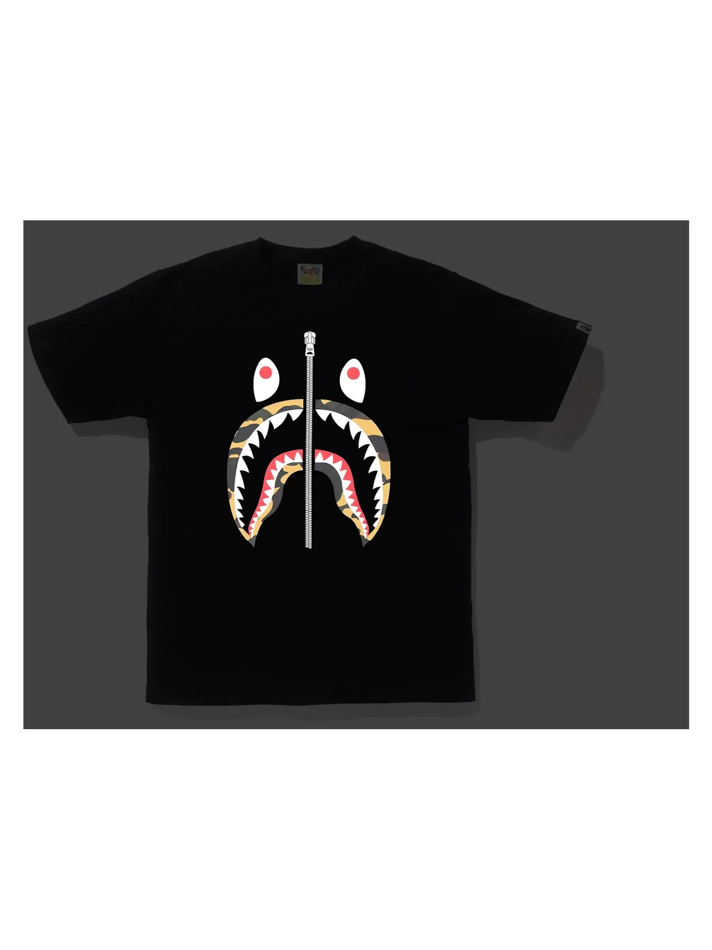 Мужская футболка с принтом BAPE Tee BAPE — изображение 2 из 2, черный/желтый