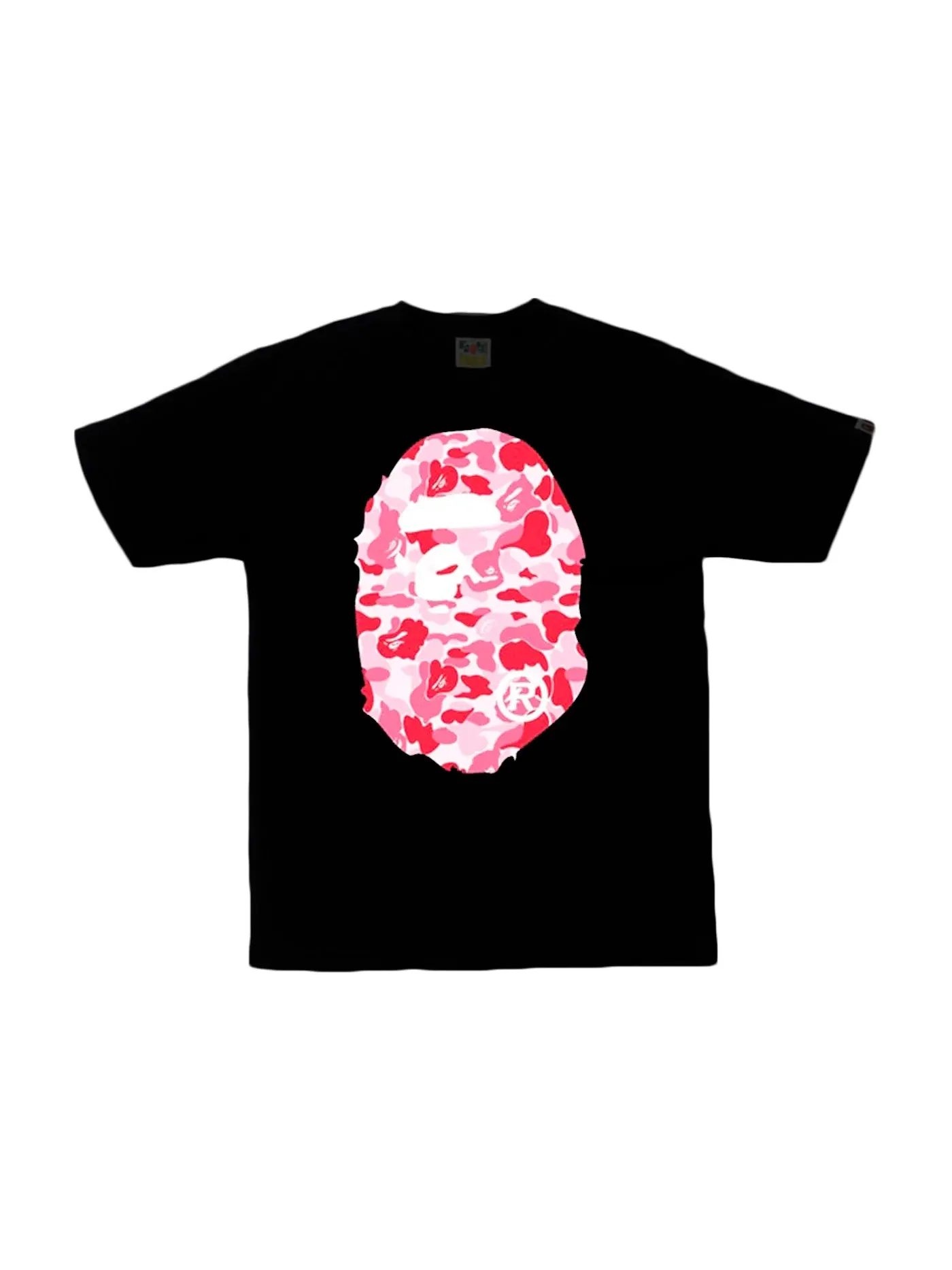 Мужская футболка с принтом BAPE Tee — изображение 2 из 2, черный/розовый