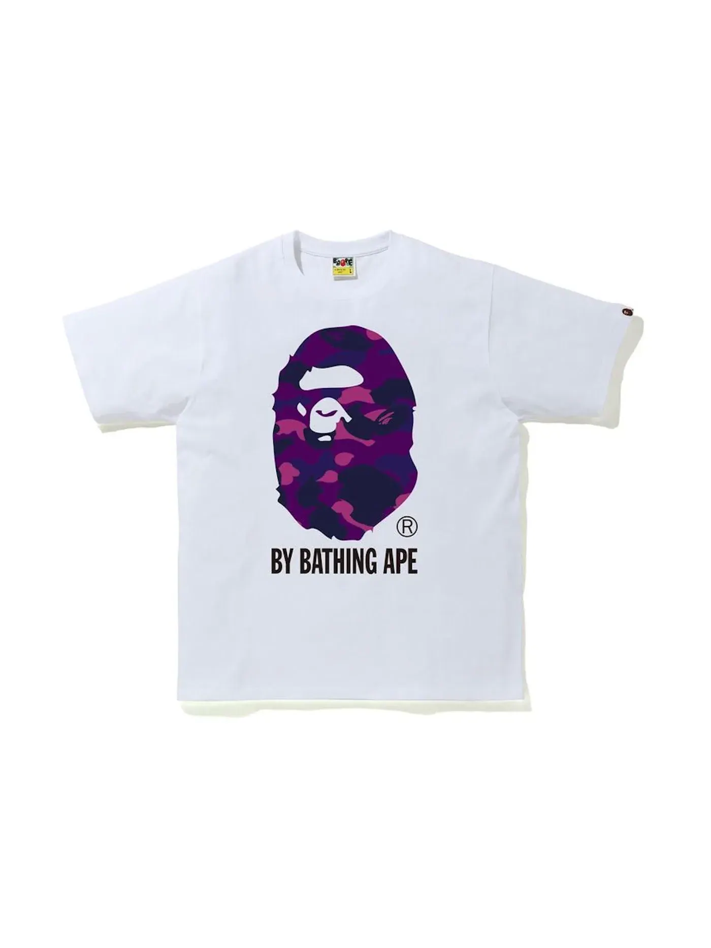 Мужская футболка с камуфляжным принтом BAPE Tee — изображение 1 из 2, белый/фиолетовый