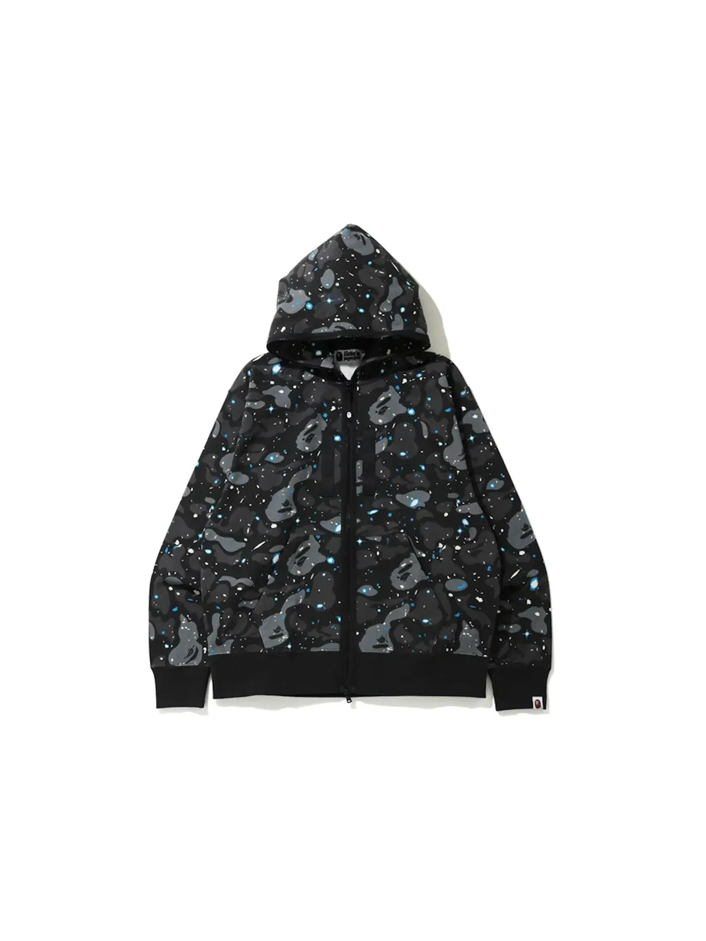 Мужская худи свободного кроя с принтом BAPE — изображение 1 из 1, черный