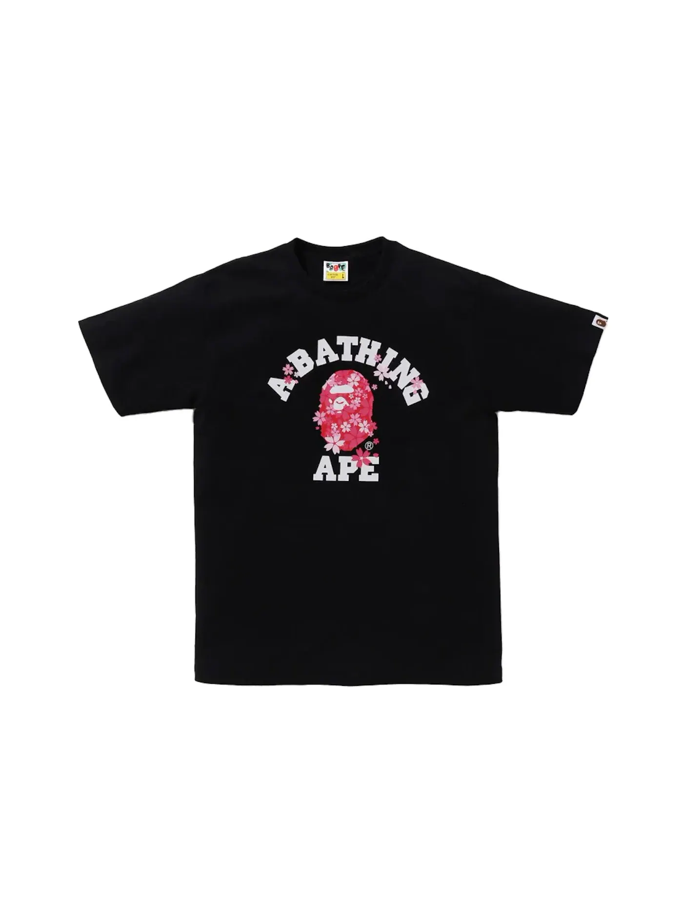 Мужская футболка с принтом Sakura College BAPE — изображение 1 из 1, черный