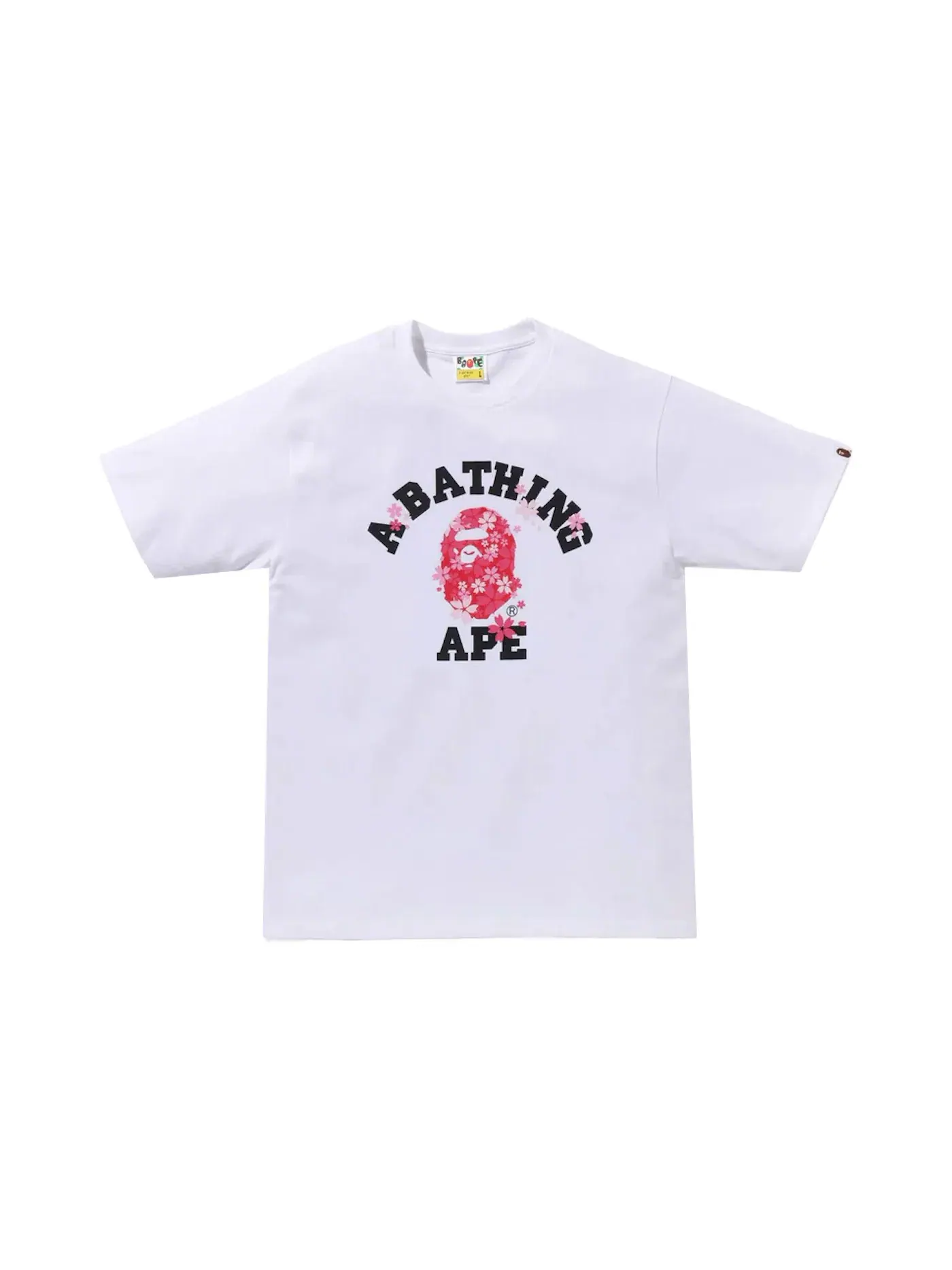 Мужская футболка с принтом Sakura College BAPE — изображение 1 из 1, белый