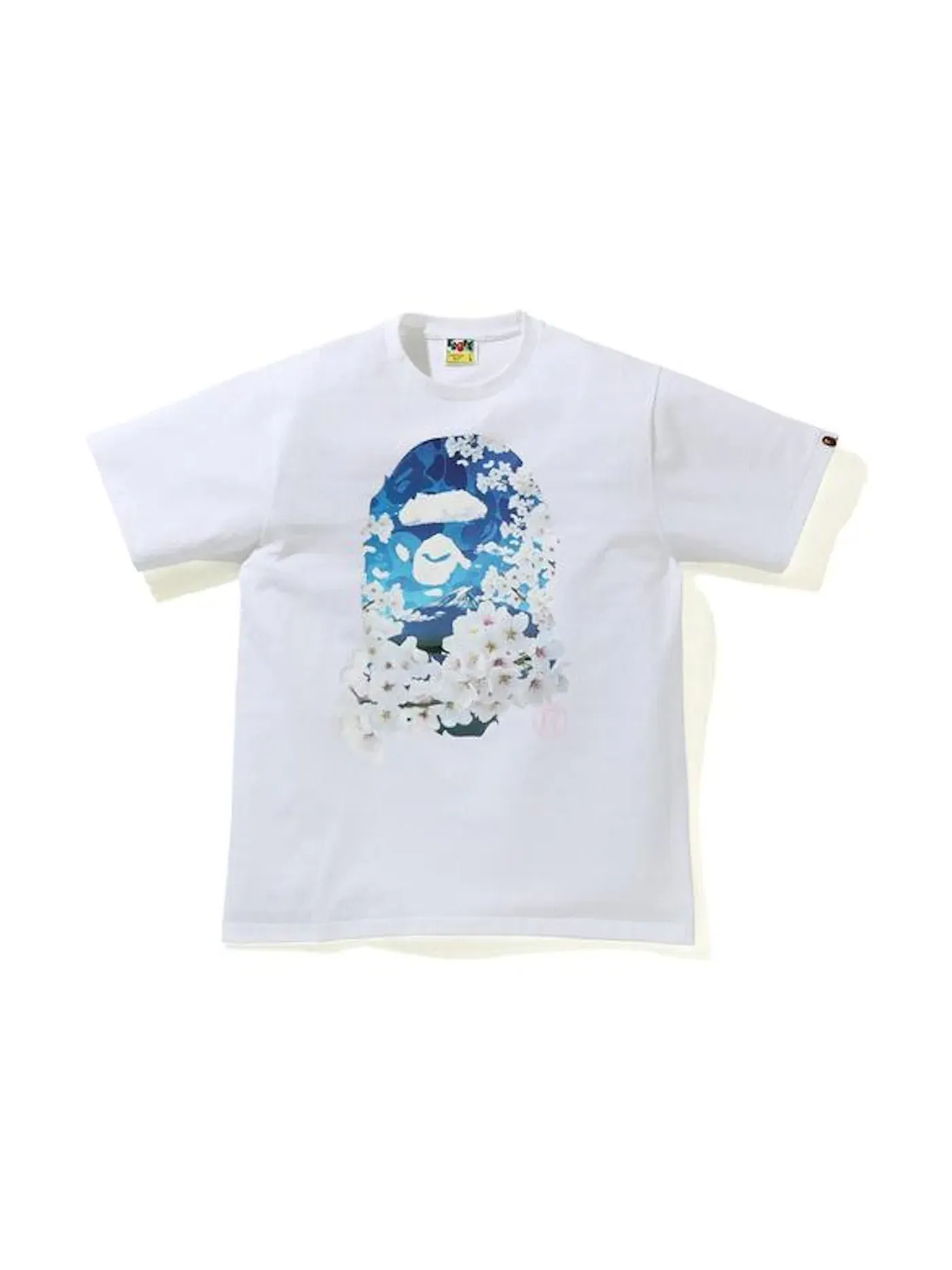 Мужская футболка с принтом Sakura Photo Ape Head BAPE — изображение 1 из 2, белый