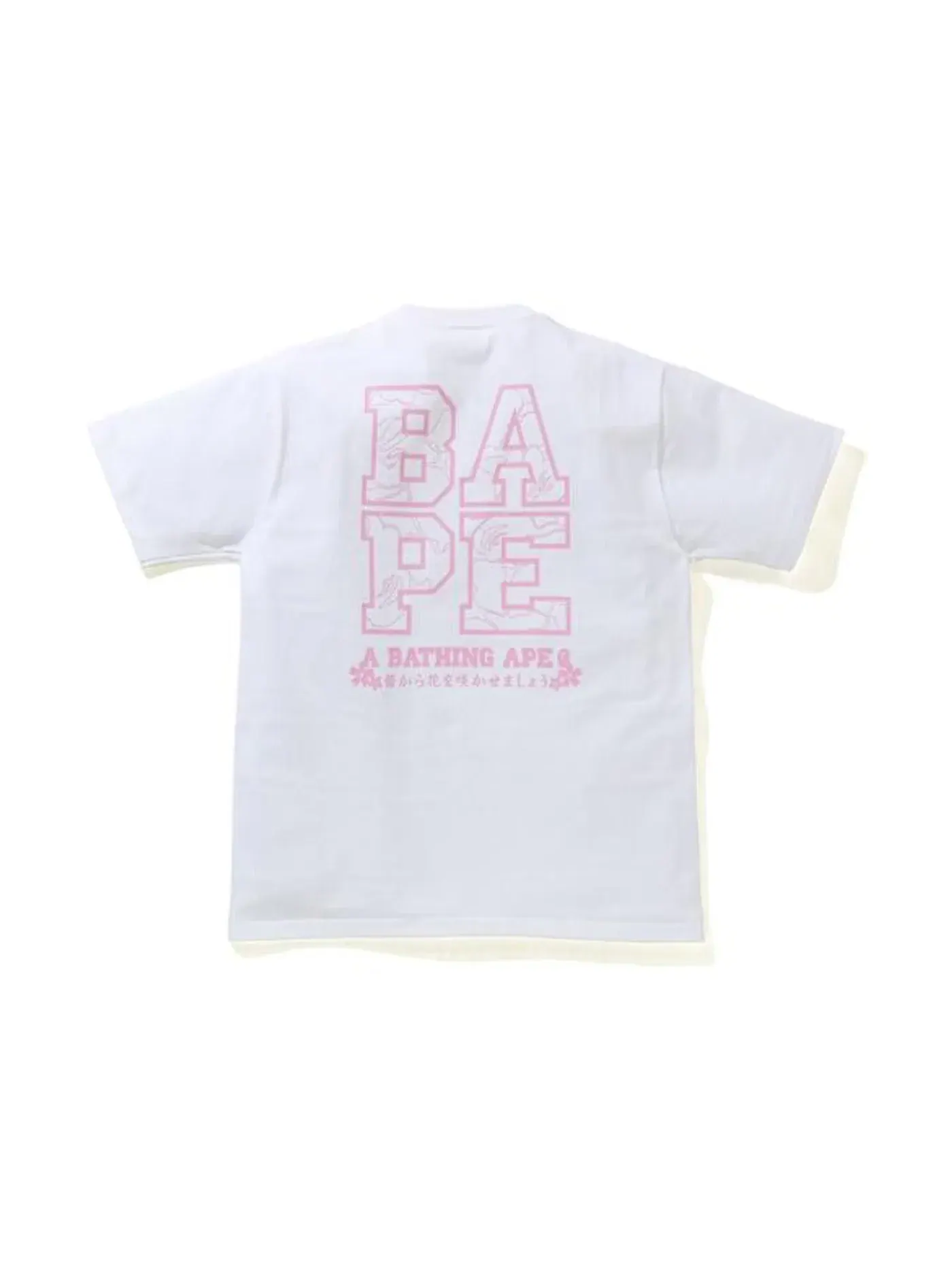 Мужская футболка с принтом Sakura Photo Ape Head BAPE — изображение 2 из 2, белый