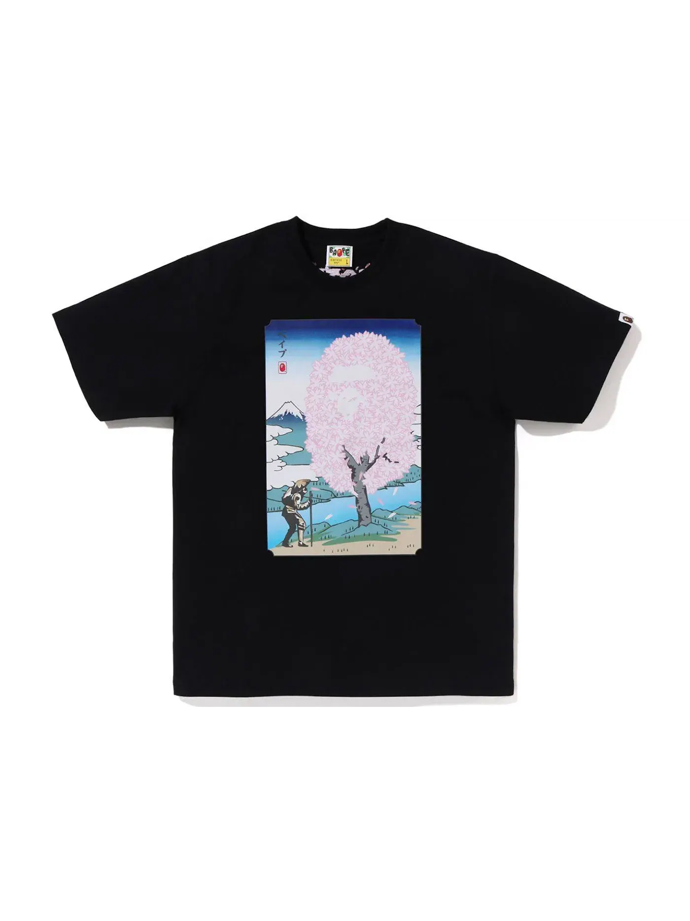 Мужская футболка с принтом BAPE Tee (SS23) — изображение 1 из 2, черный