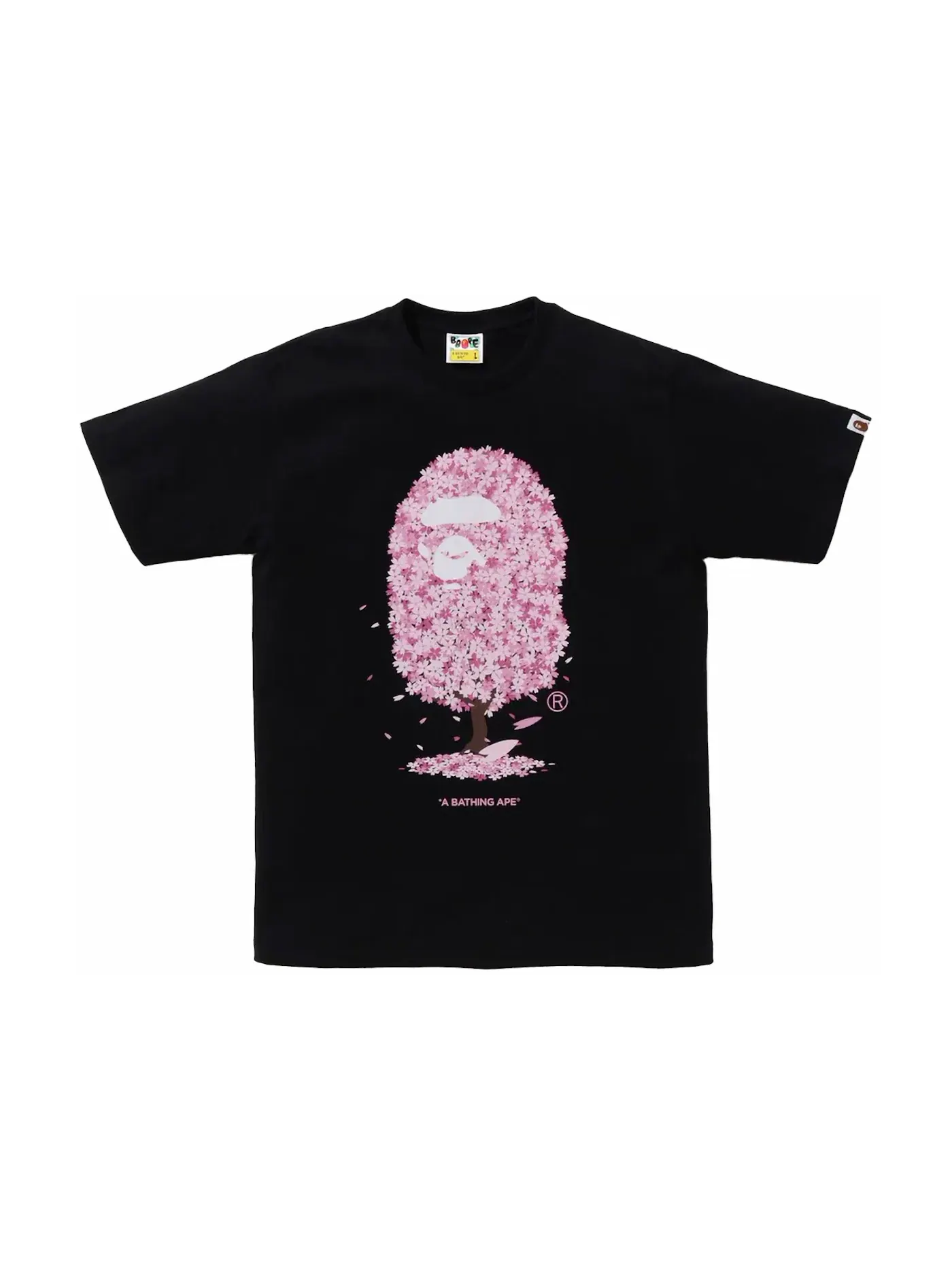 Мужская футболка с принтом BAPE Tee (SS24) — изображение 1 из 3, черный
