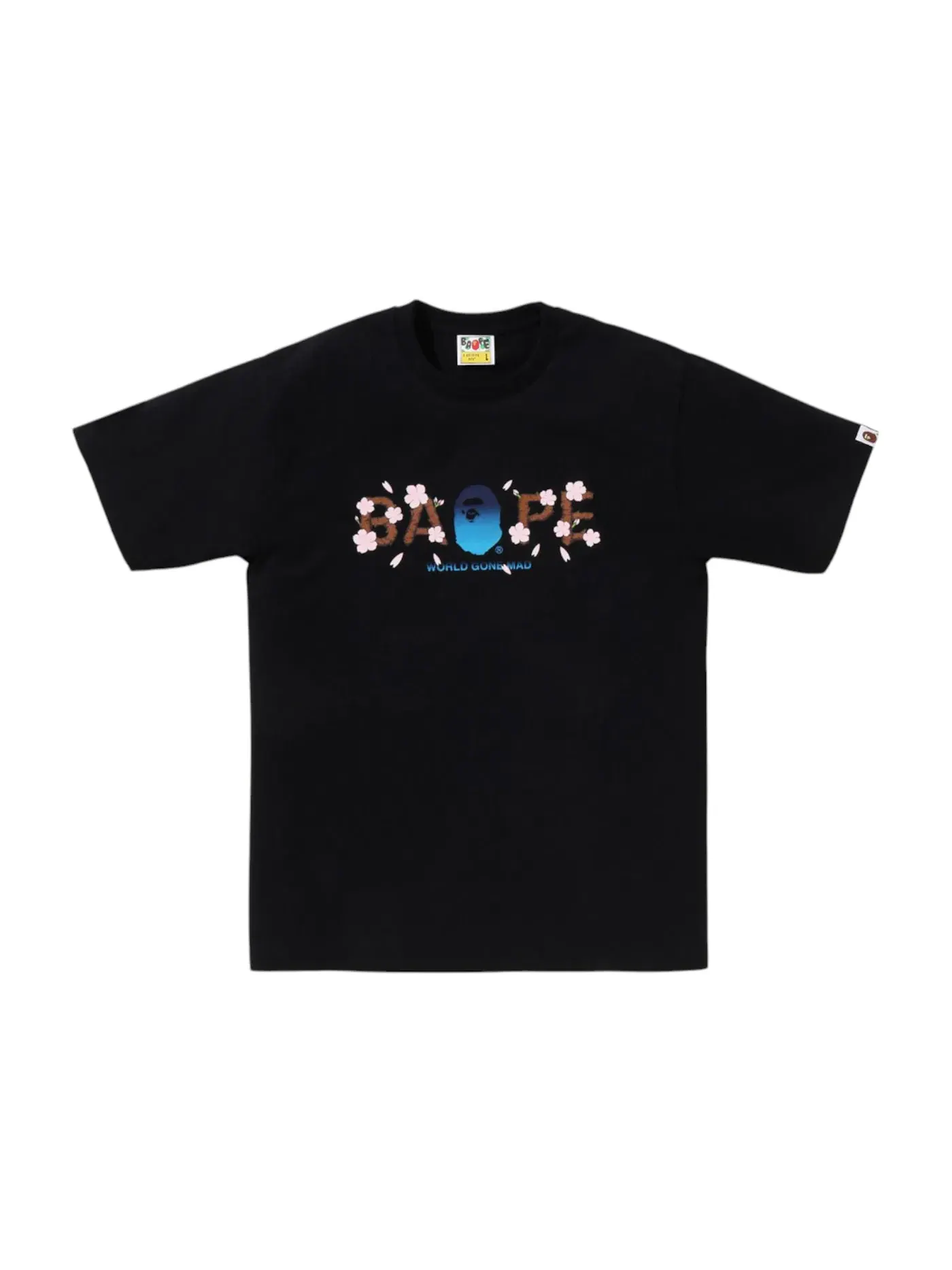 Мужская футболка с принтом BAPE Tee (SS25) — изображение 1 из 1, черный