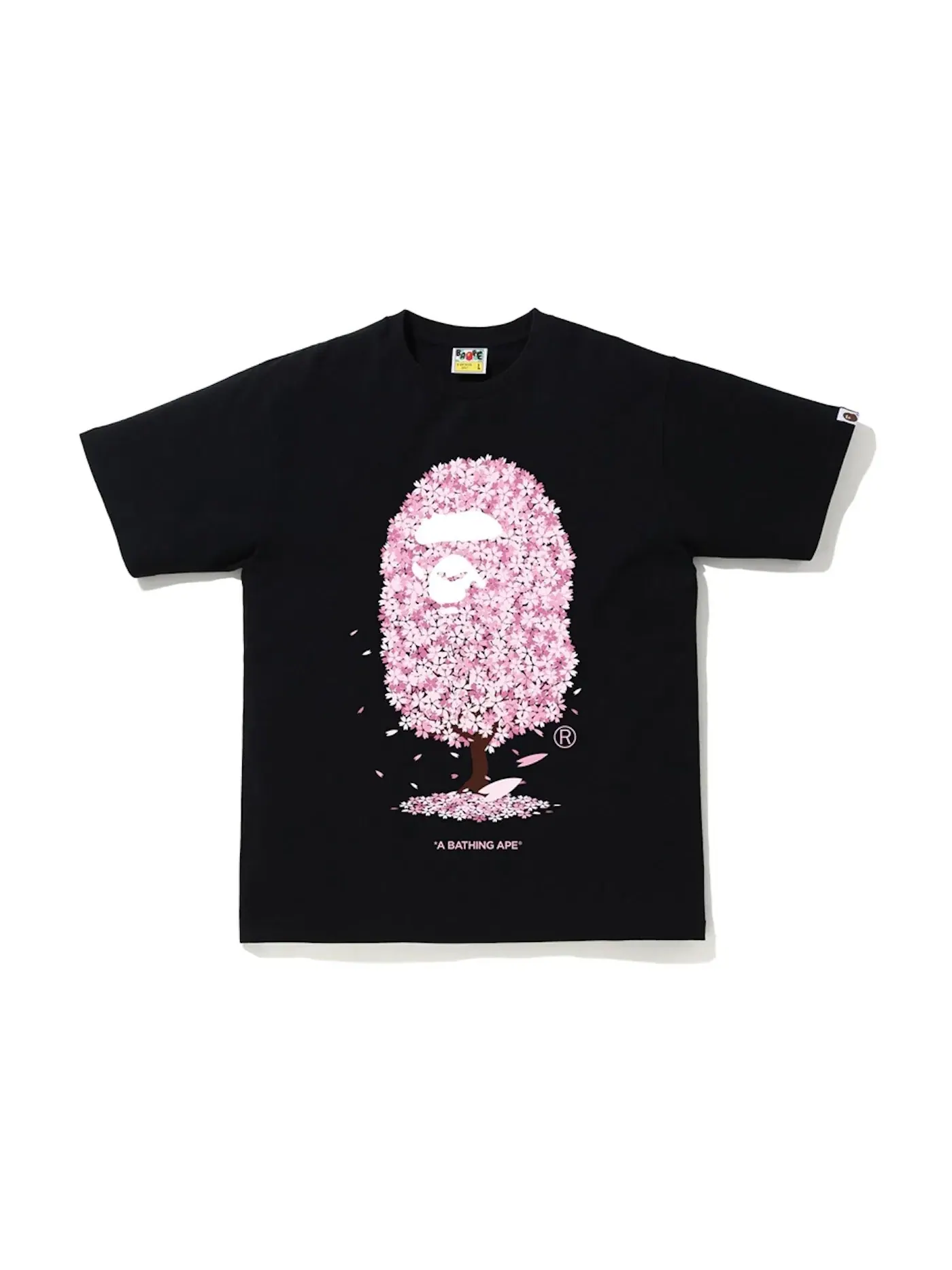 Мужская футболка с принтом BAPE Sakura Tree Tee BAPE — изображение 1 из 2, черный