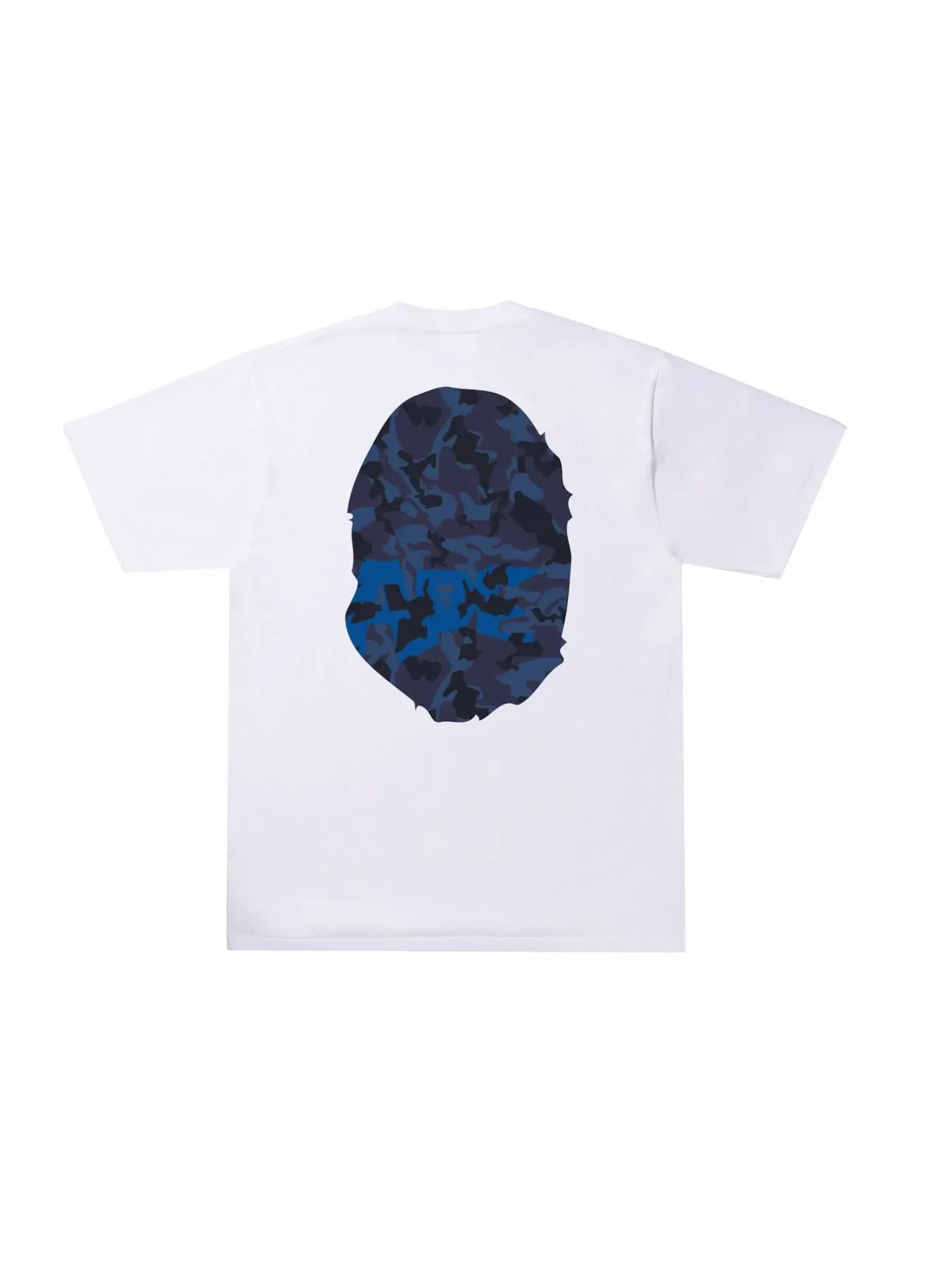 Мужская футболка с принтом BAPE Sand Camo Big Ape Head Tee — изображение 2 из 2, белый/темно-синий