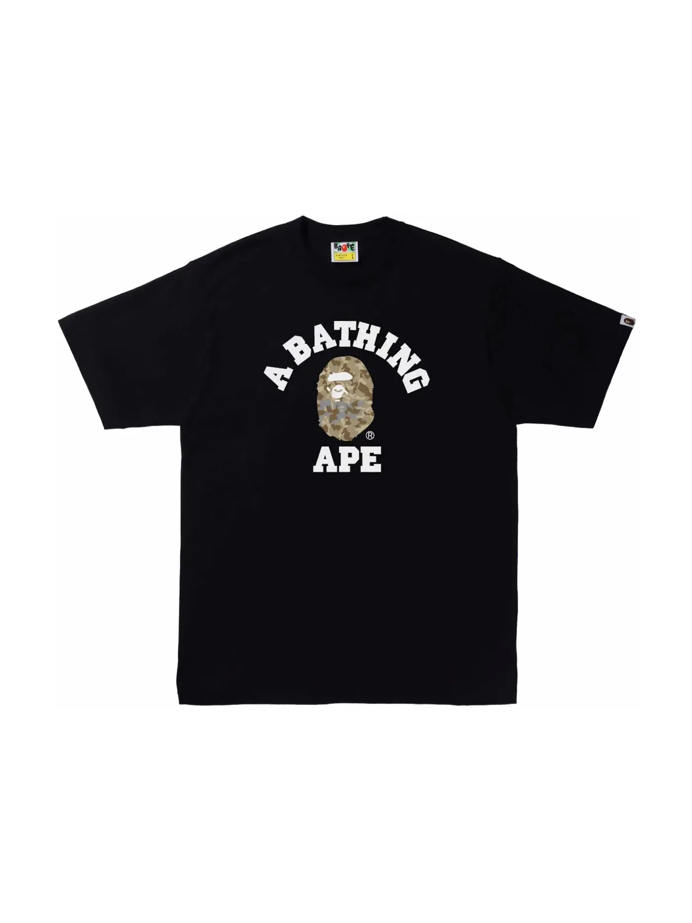 Мужская футболка с принтом BAPE Tee BAPE — изображение 1 из 1, черный/бежевый