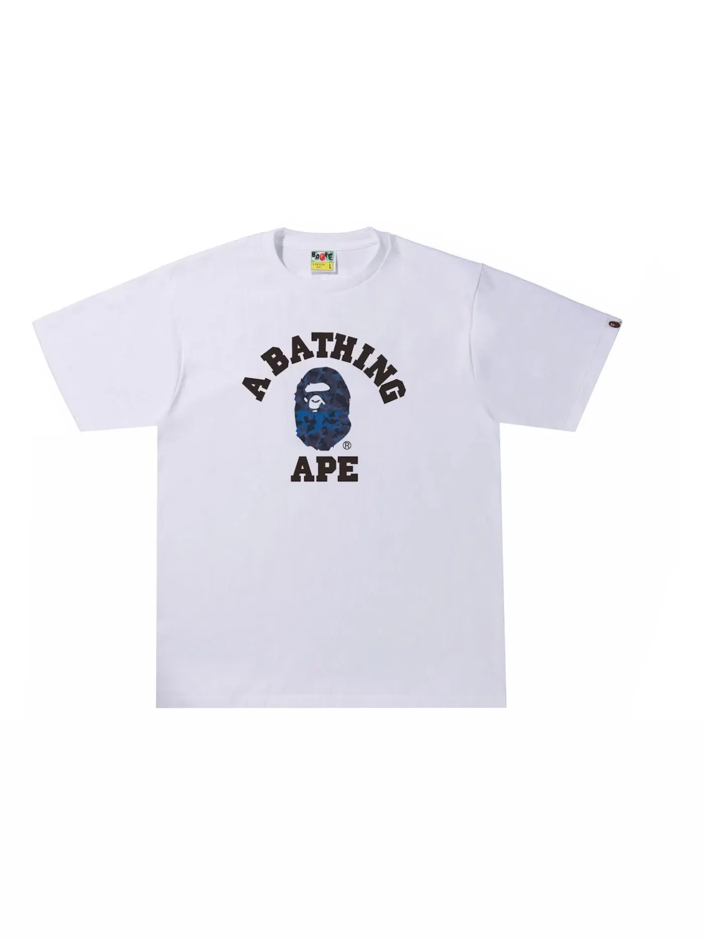 Мужская футболка хлопковая BAPE Tee — изображение 1 из 1, белый/темно-синий