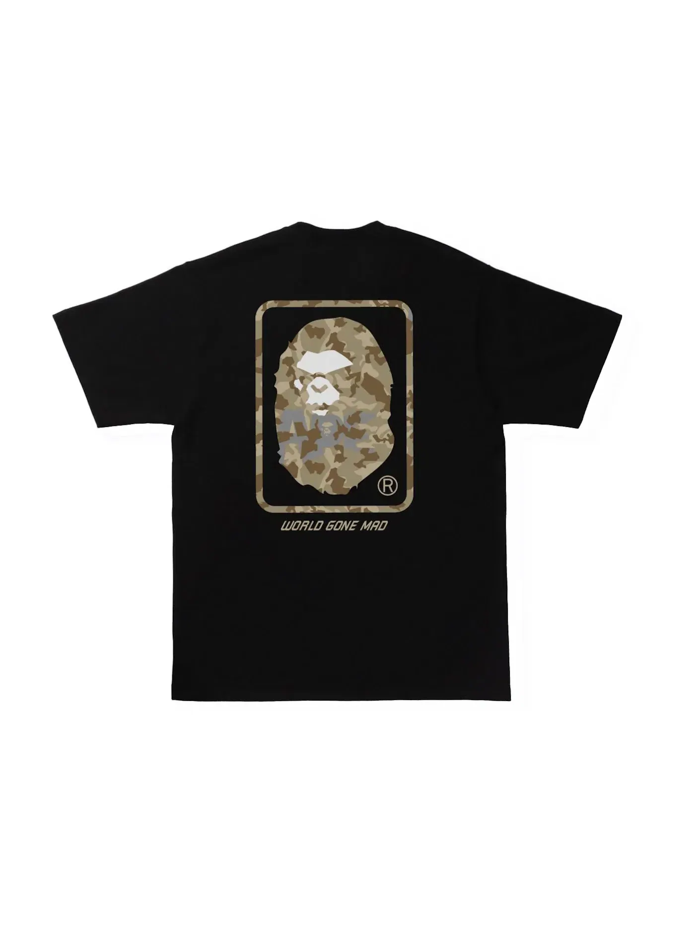 Мужская футболка с принтом BAPE Sand Camo Mad Face Tee BAPE — изображение 1 из 2, черный/бежевый