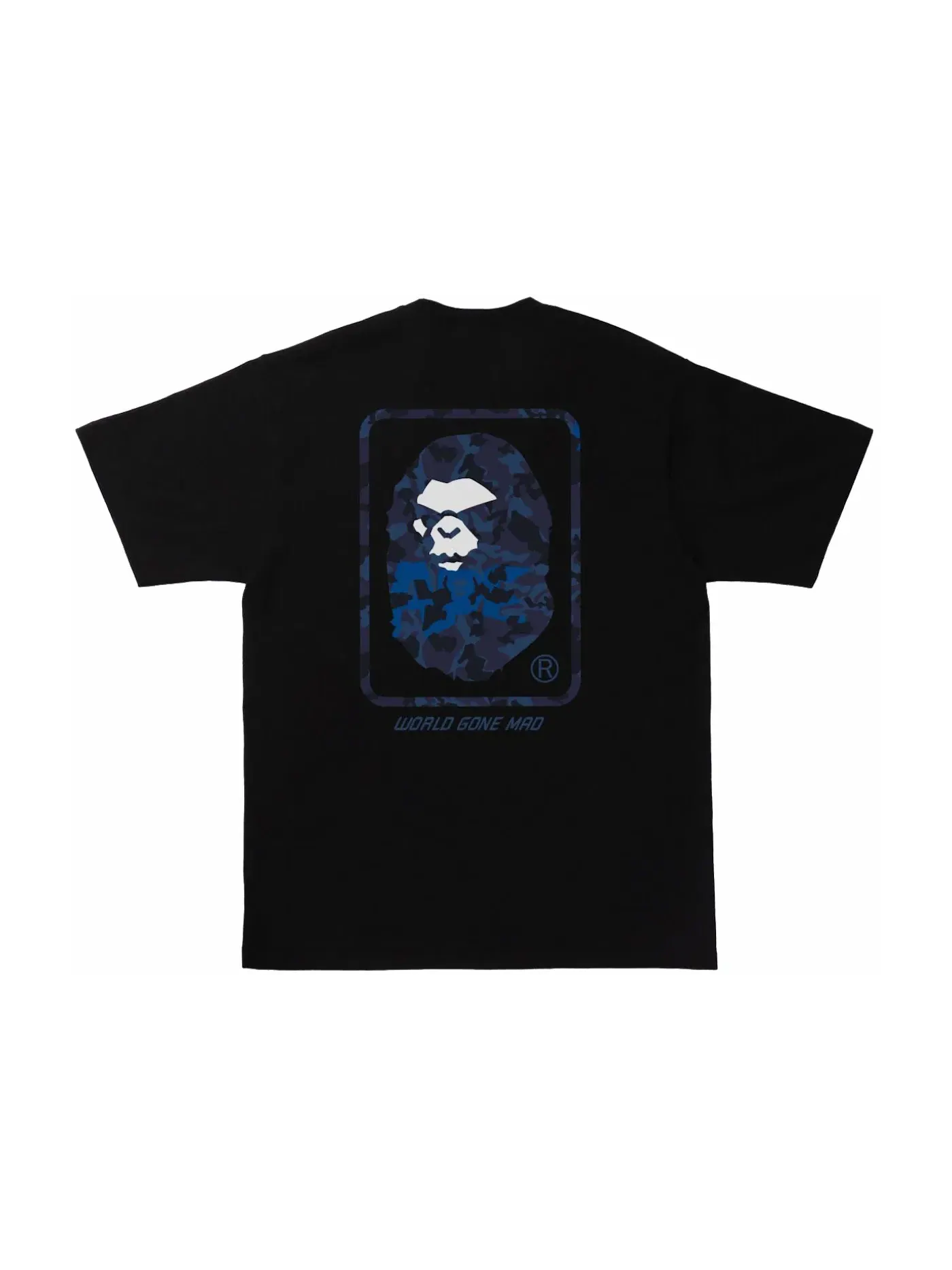 Мужская футболка с принтом Sand Camo Mad Face BAPE — изображение 1 из 2, черный/темно-синий
